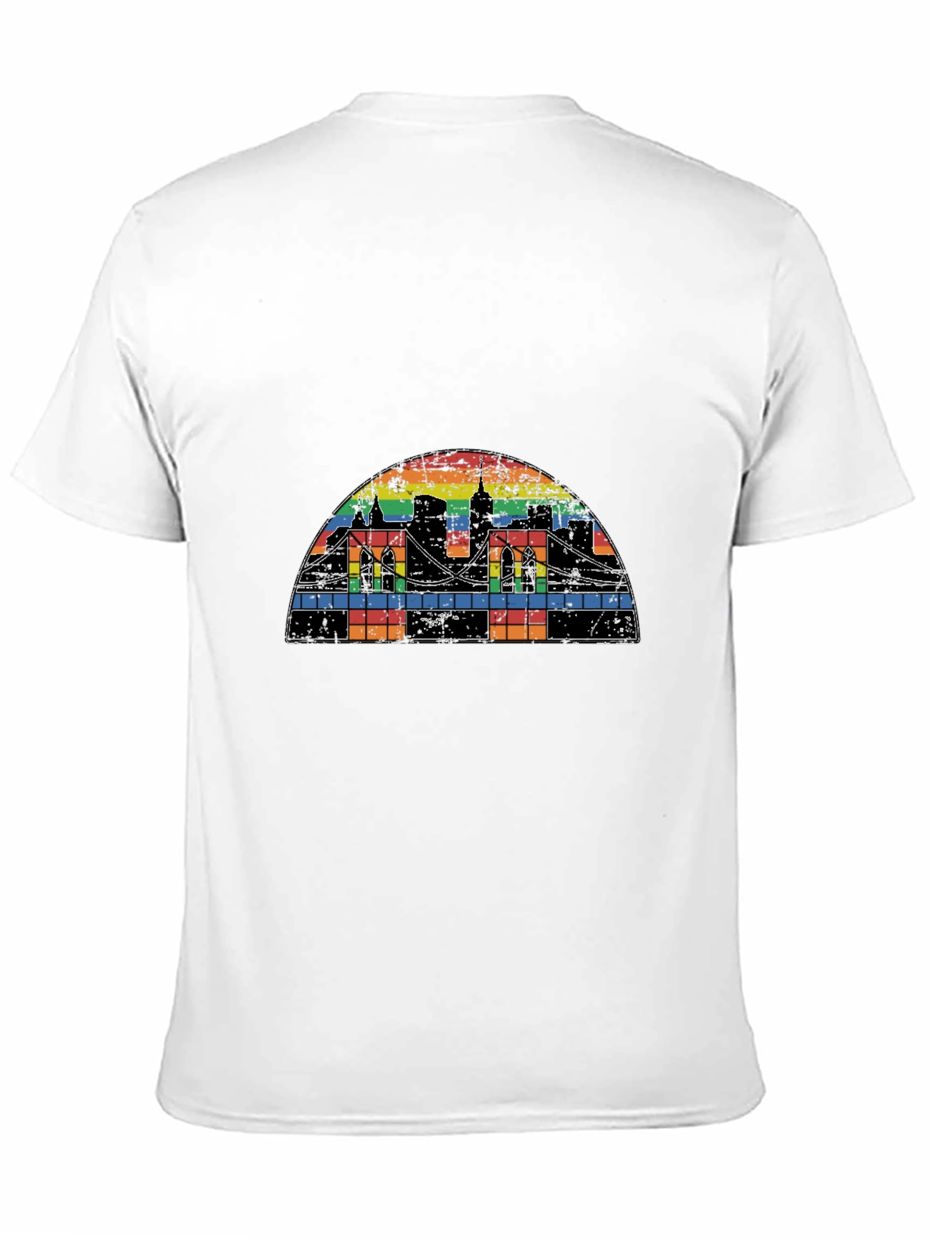 Rainbow Cityscape Graphic T-Shirt