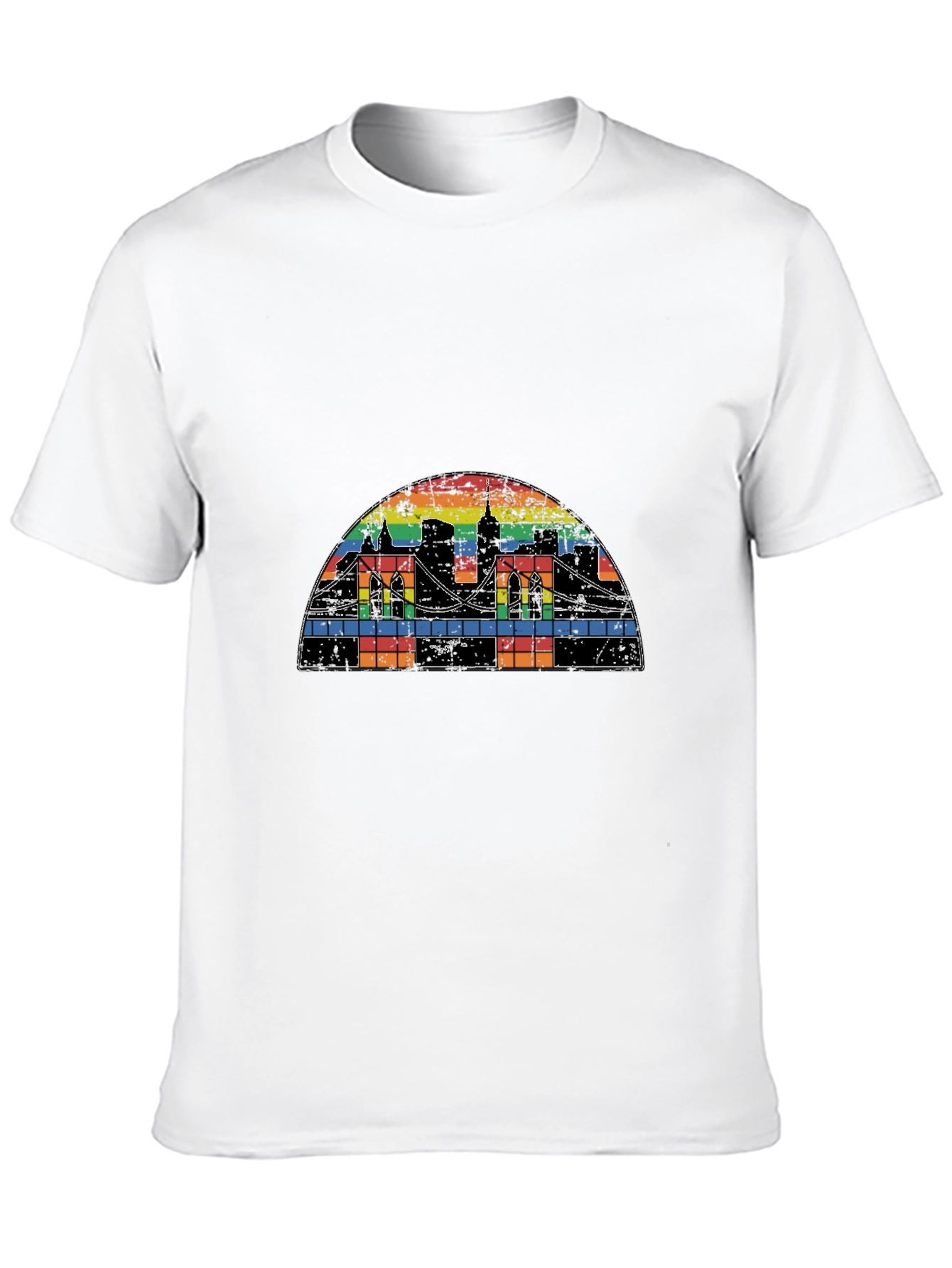 Rainbow Cityscape Graphic T-Shirt