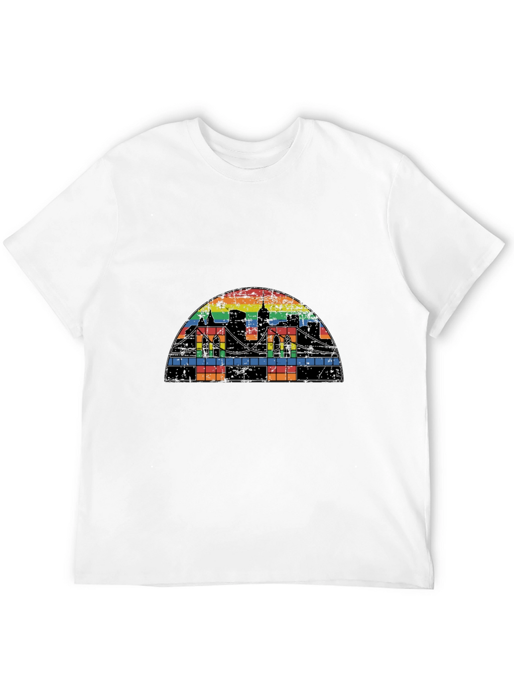 Rainbow Cityscape Graphic T-Shirt
