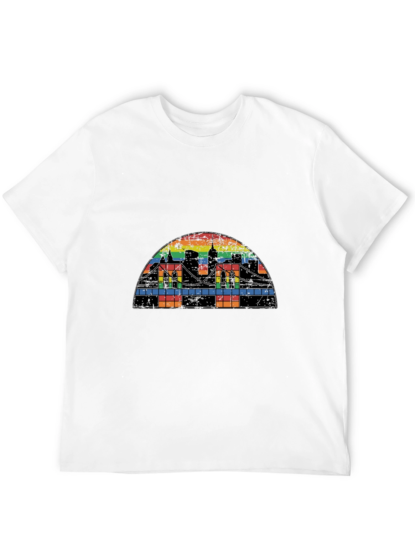 Rainbow Cityscape Graphic T-Shirt