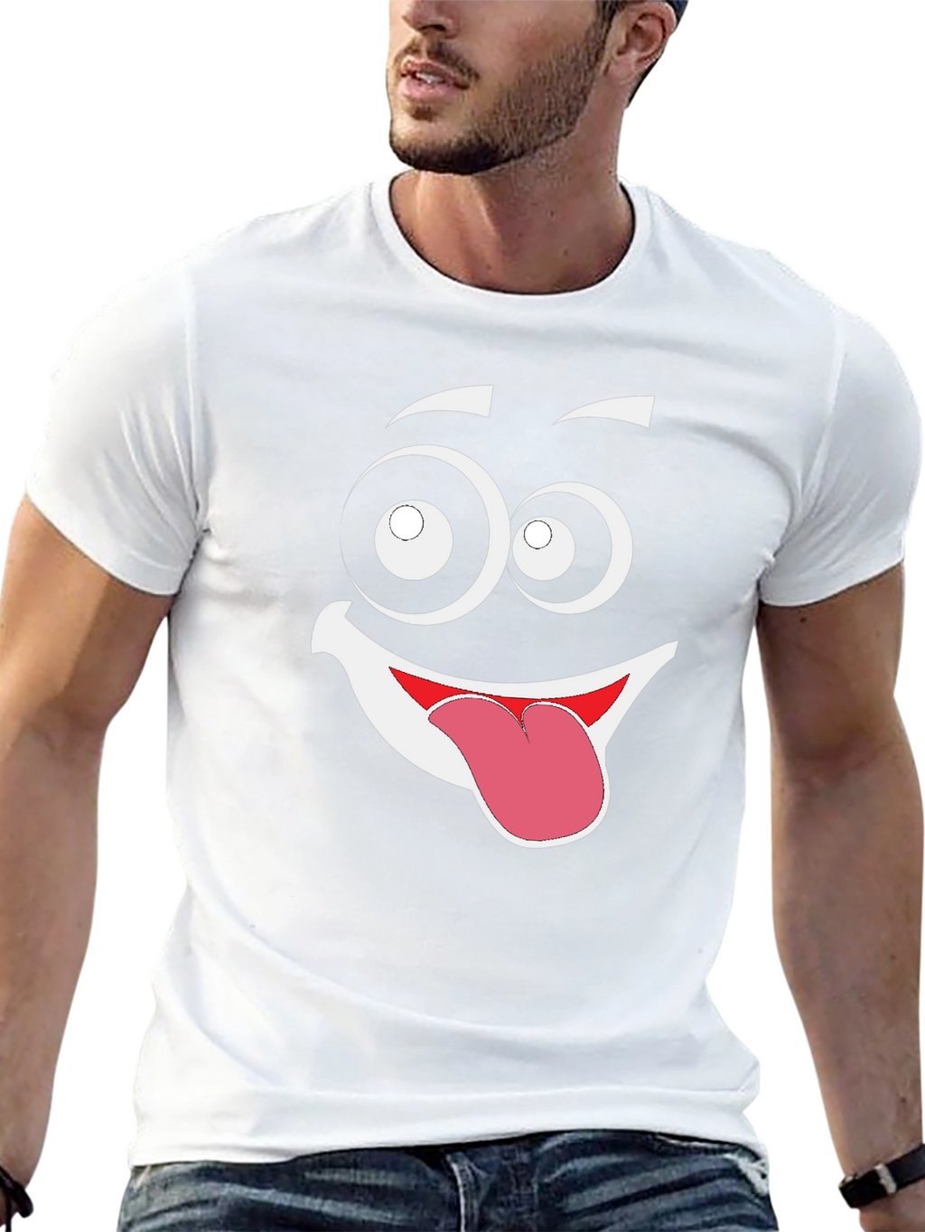 Funny Face Graphic Black T-Shirt