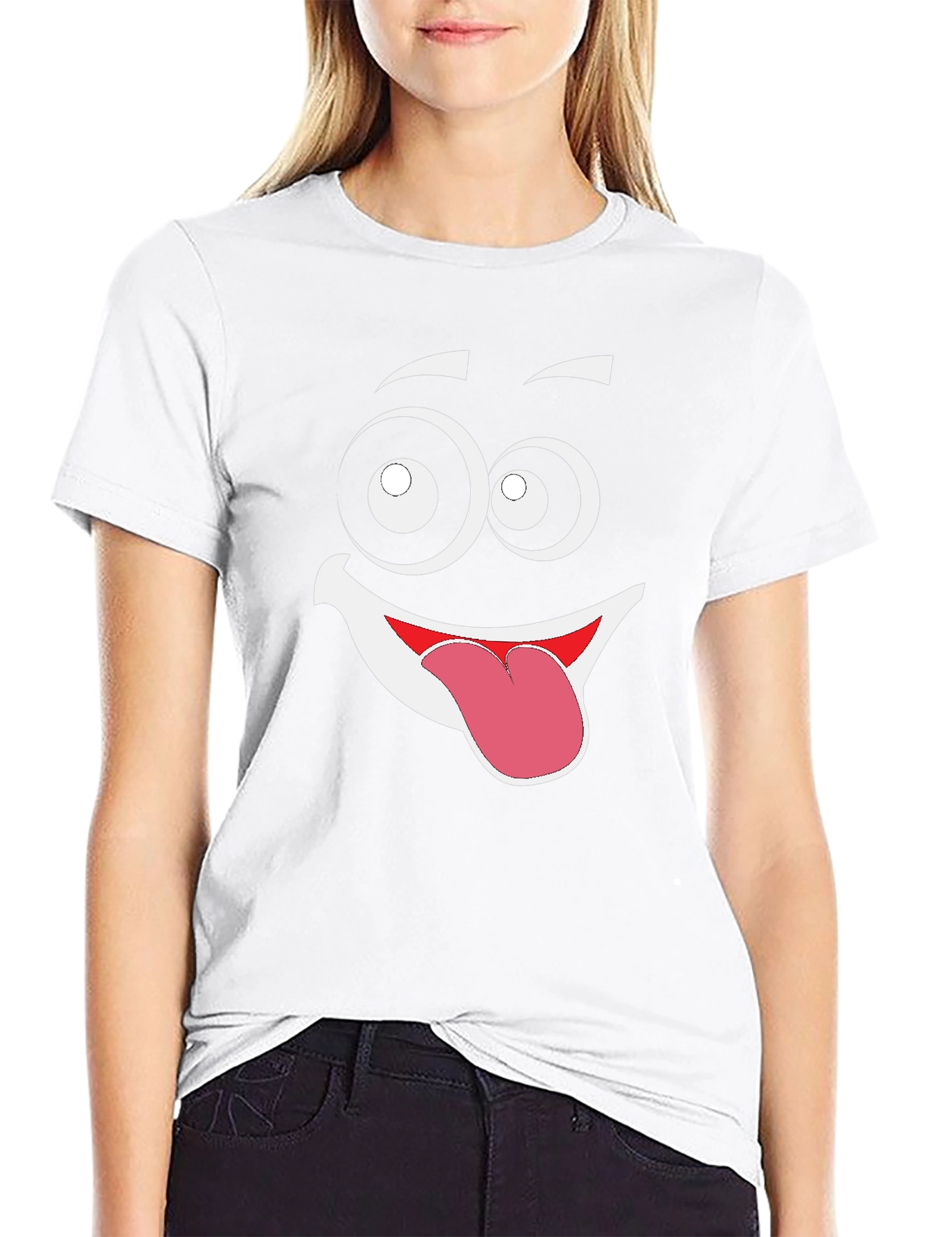 Funny Face Graphic Black T-Shirt