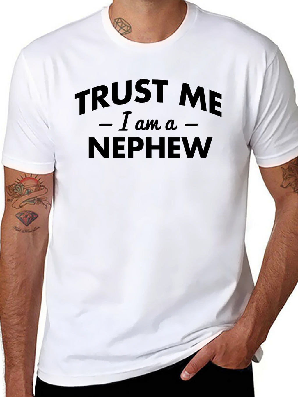 Trust Me Im a Nephew Black Graphic T-Shirt