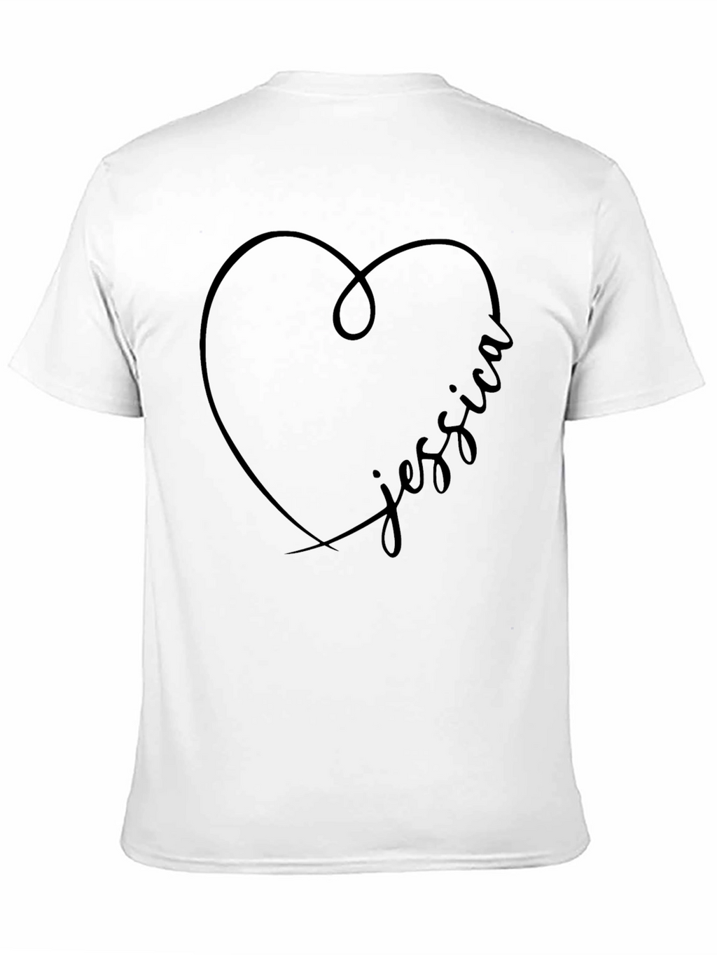 Personalized Jessica Heart T-Shirt - Black