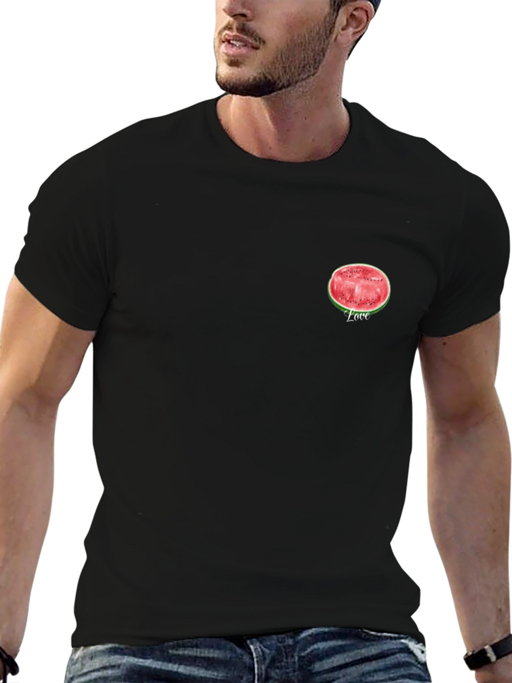 Watermelon Love Graphic Black T-Shirt