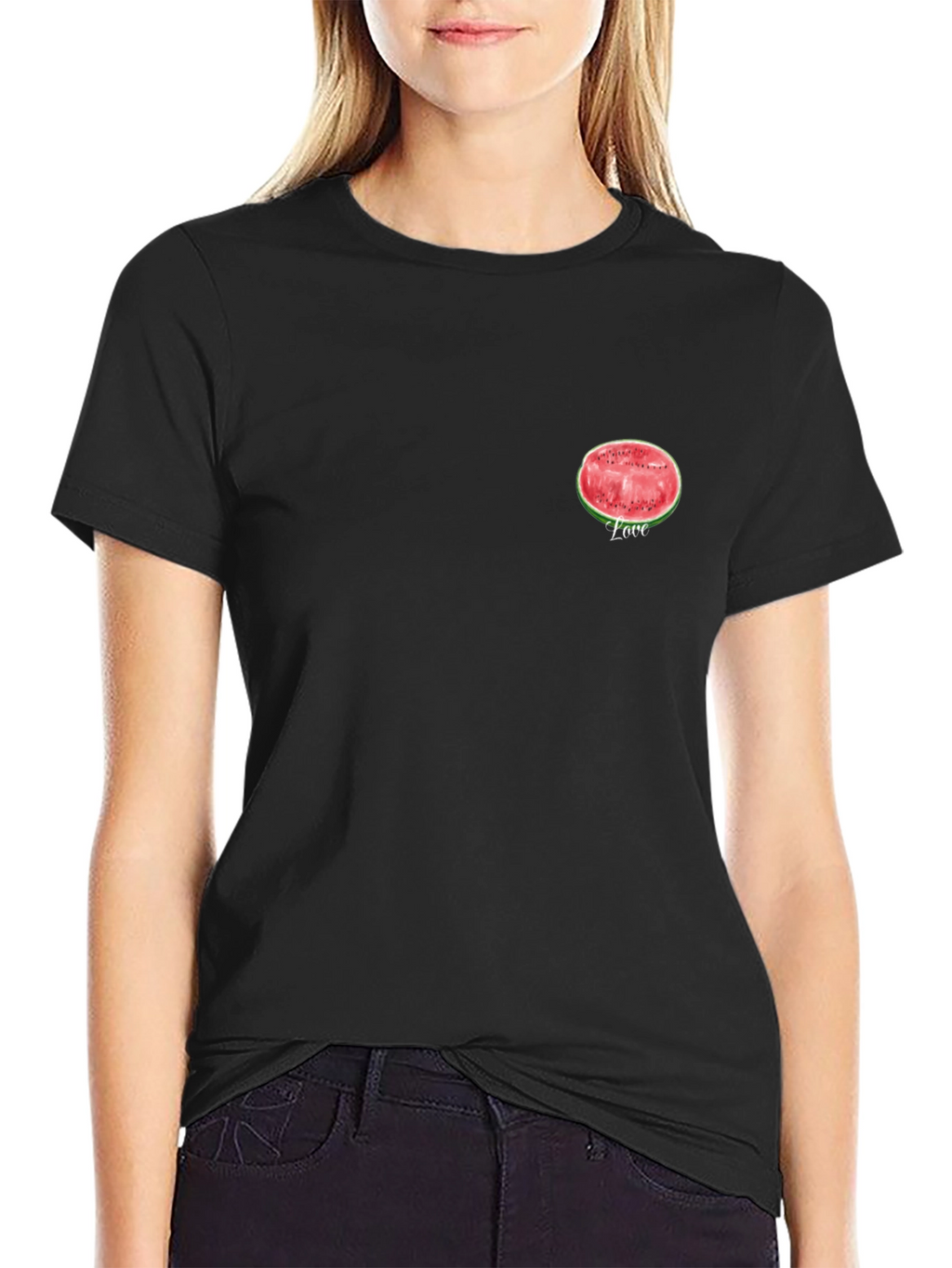 Watermelon Love Graphic Black T-Shirt