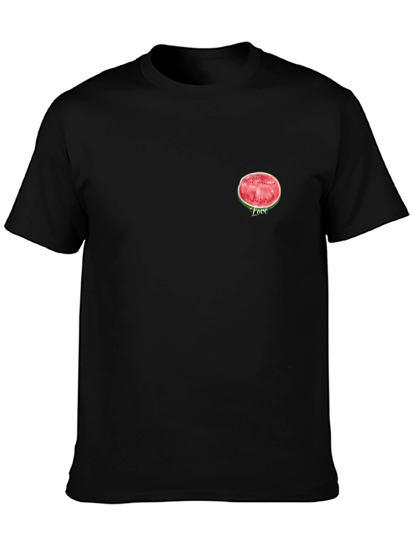 Watermelon Love Graphic Black T-Shirt