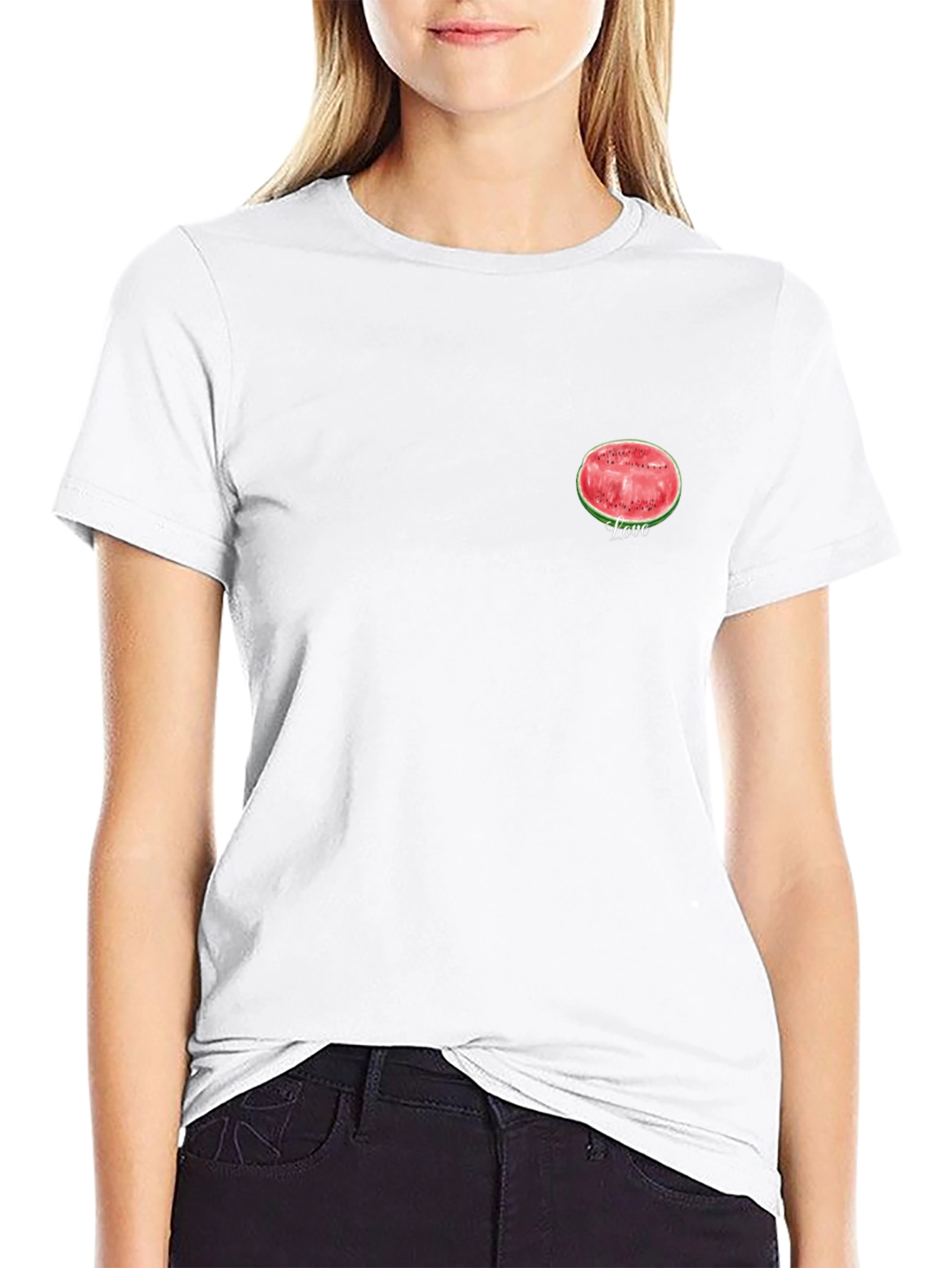 Watermelon Love Graphic Black T-Shirt
