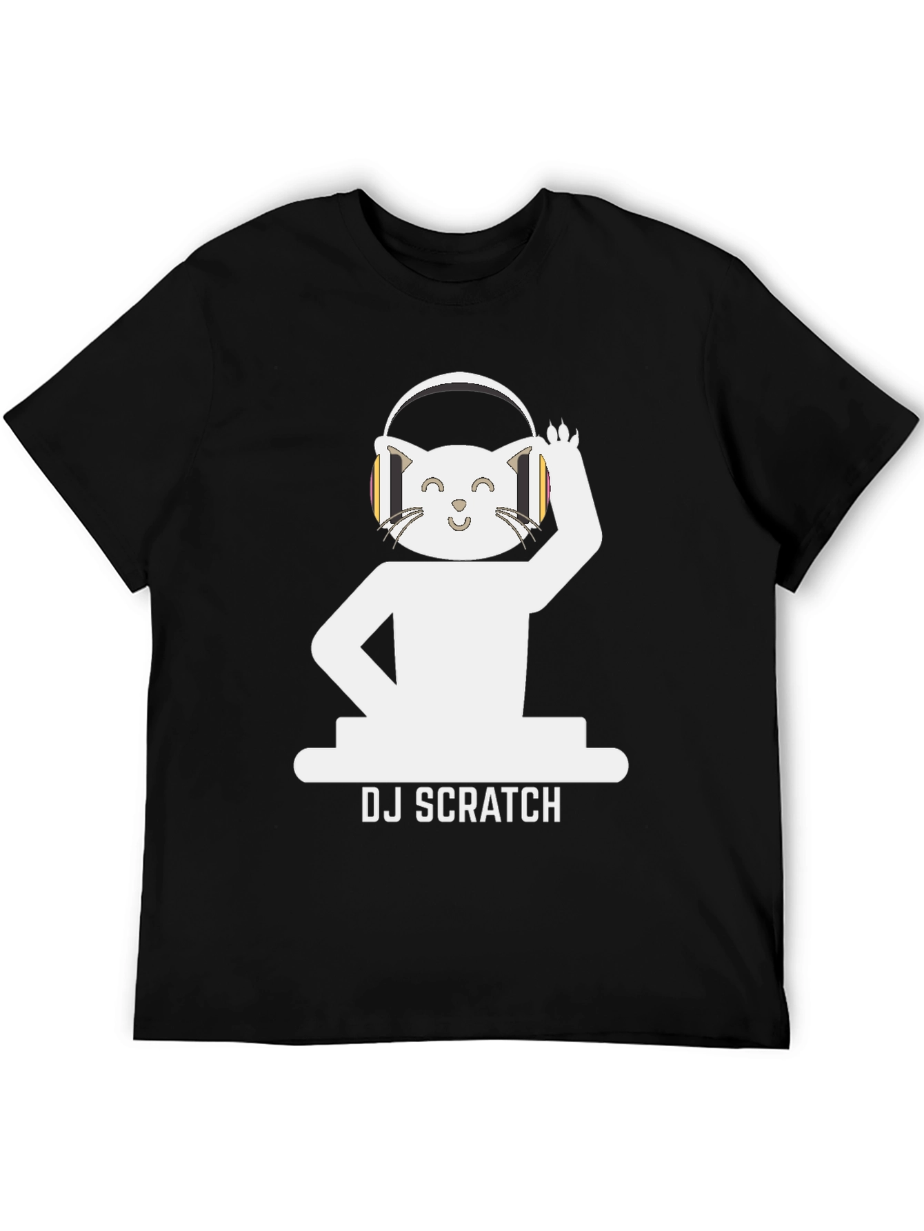 DJ Scratch Cat Graphic Tee - Cool Music Lover T-Shirt