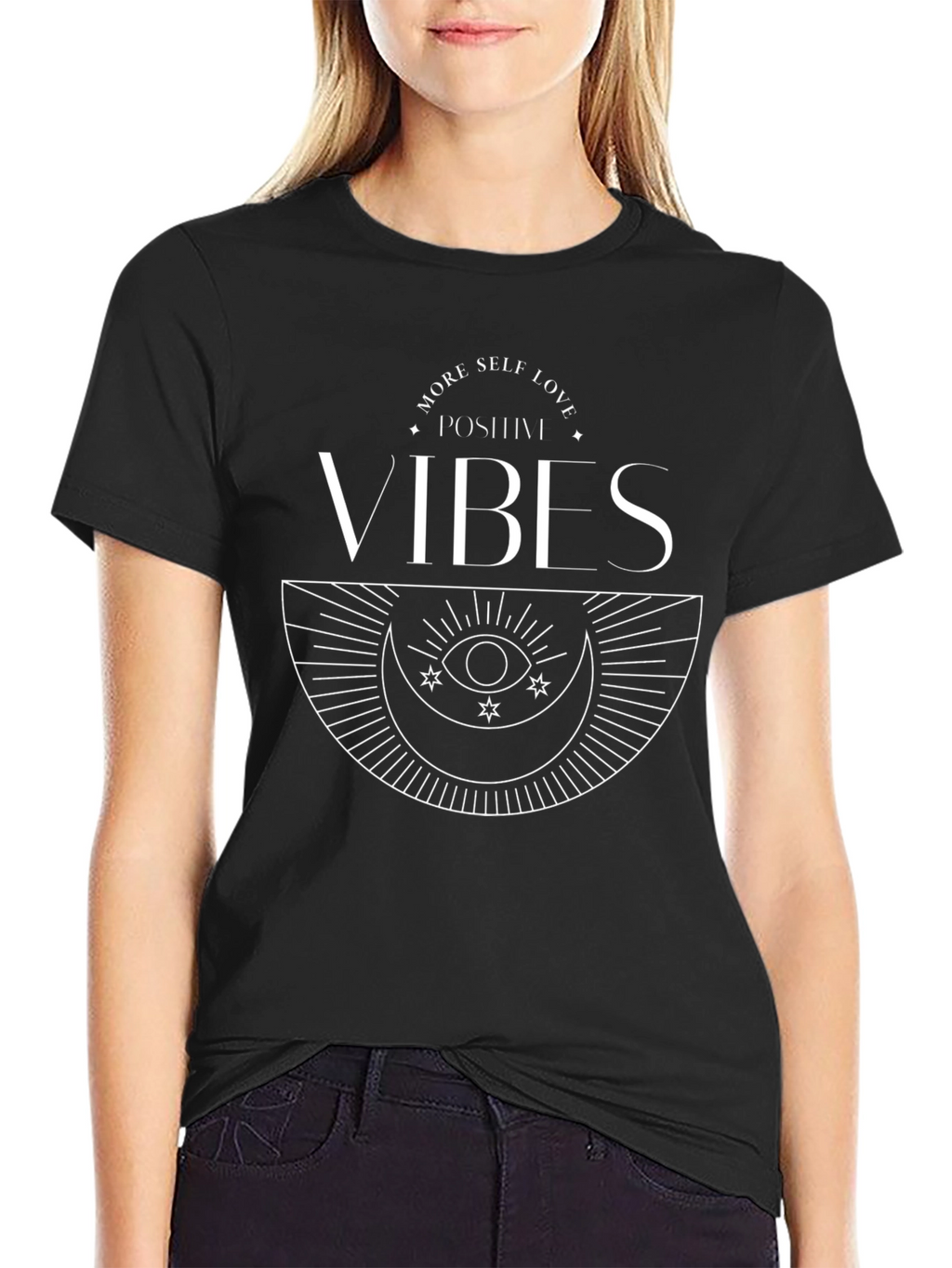 Positive Vibes Graphic Tee - Black Unisex T-Shirt
