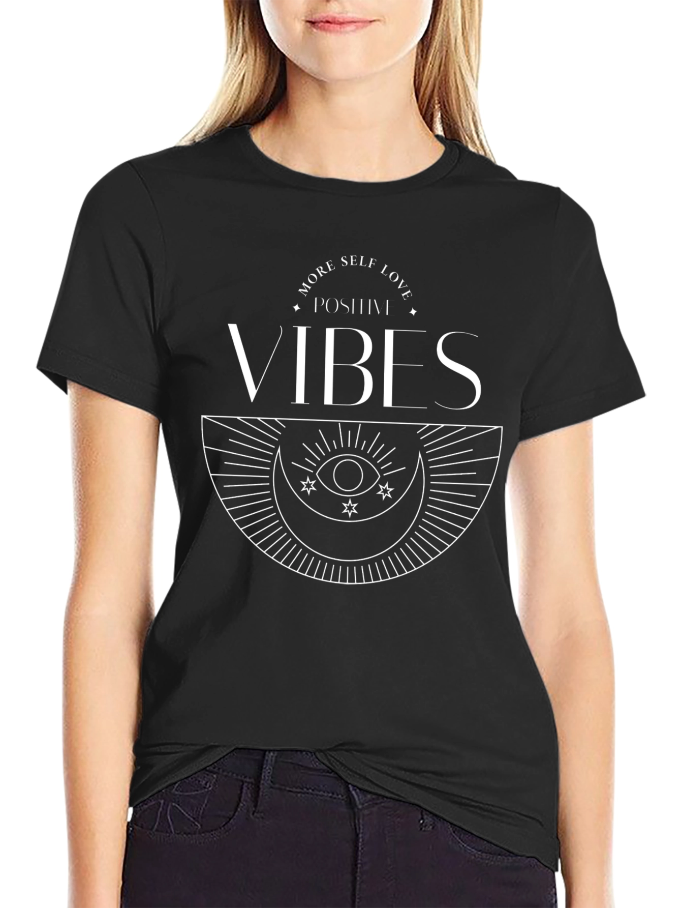 Positive Vibes Graphic Tee - Black Unisex T-Shirt