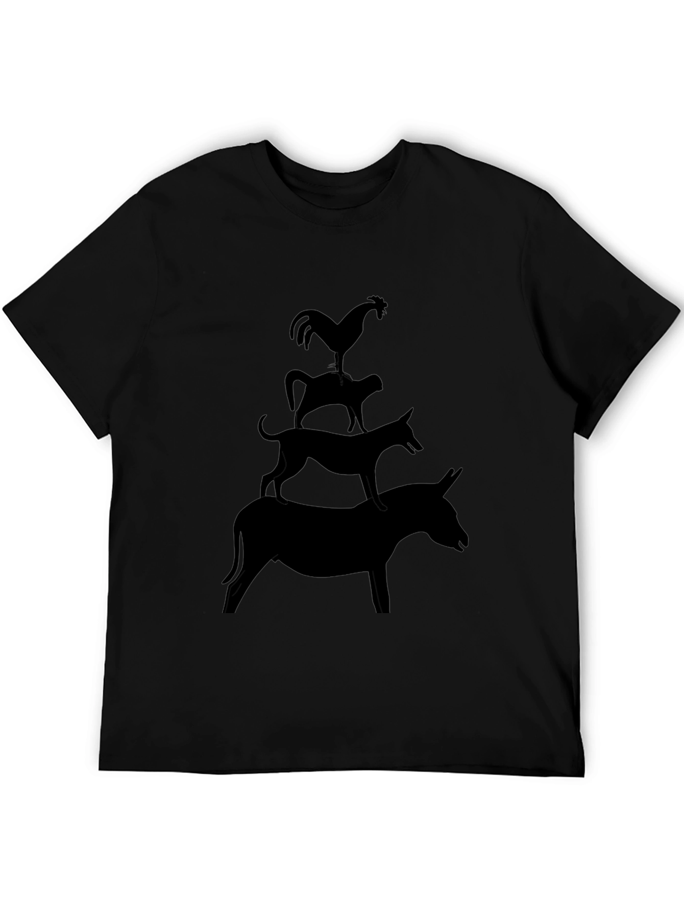 Silhouette Animal Tower Black Graphic Tee
