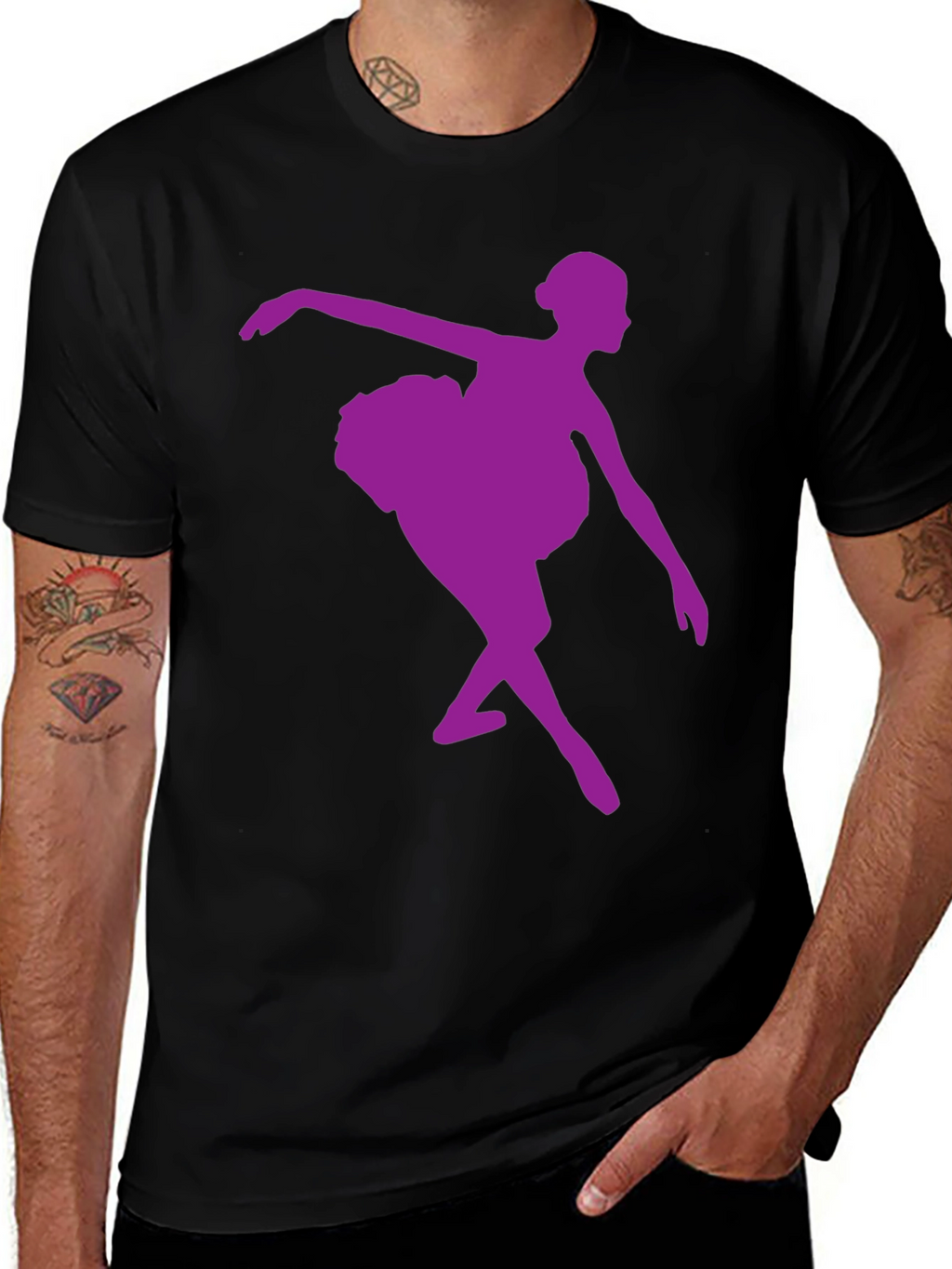 Ballerina Silhouette Graphic T-Shirt