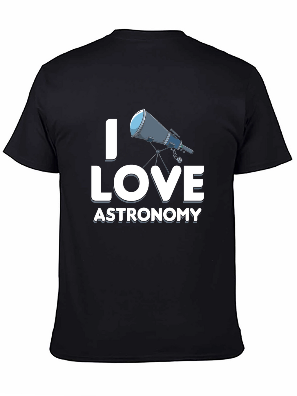 I Love Astronomy Black Graphic T-Shirt
