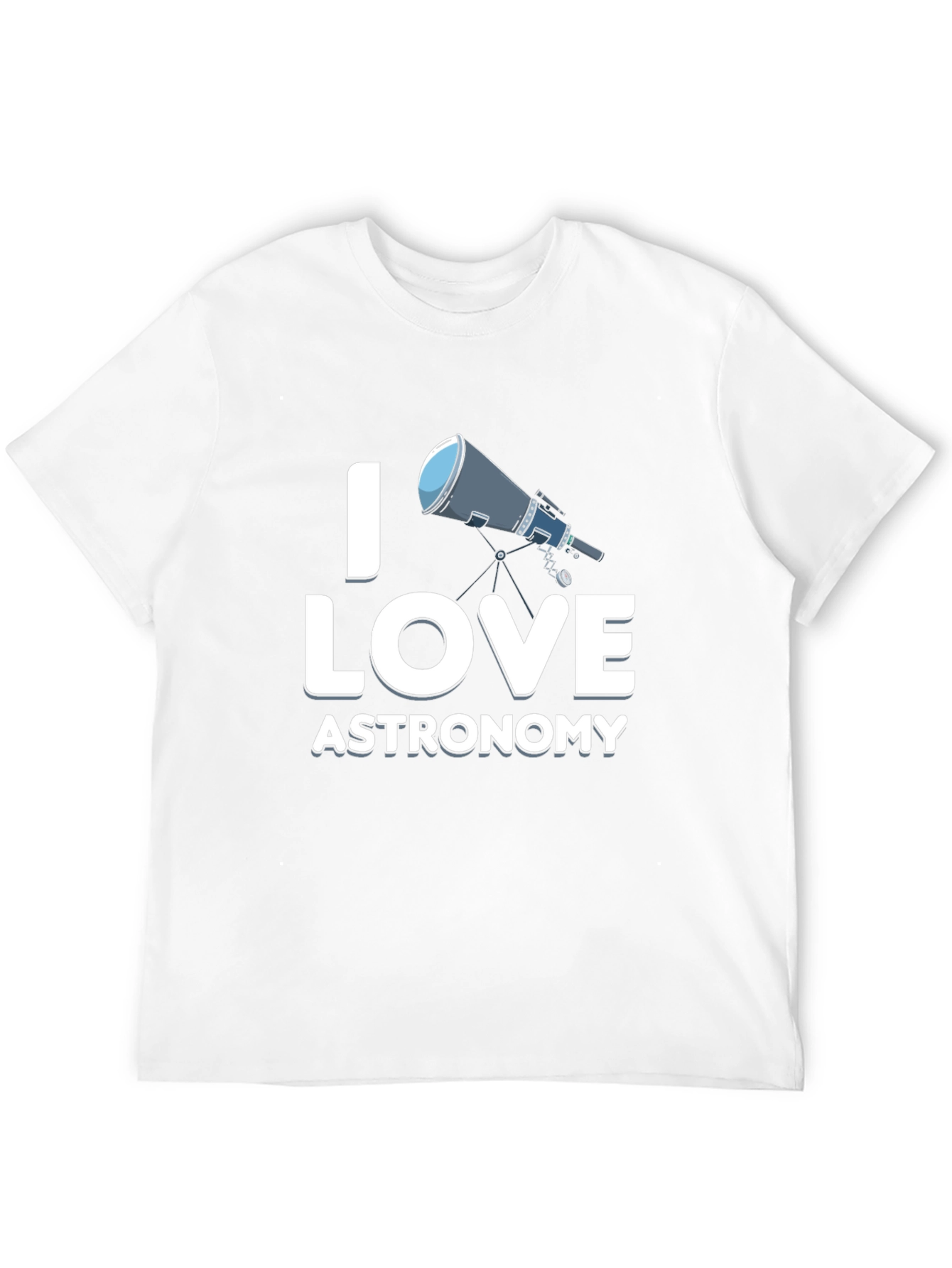 I Love Astronomy Black Graphic T-Shirt