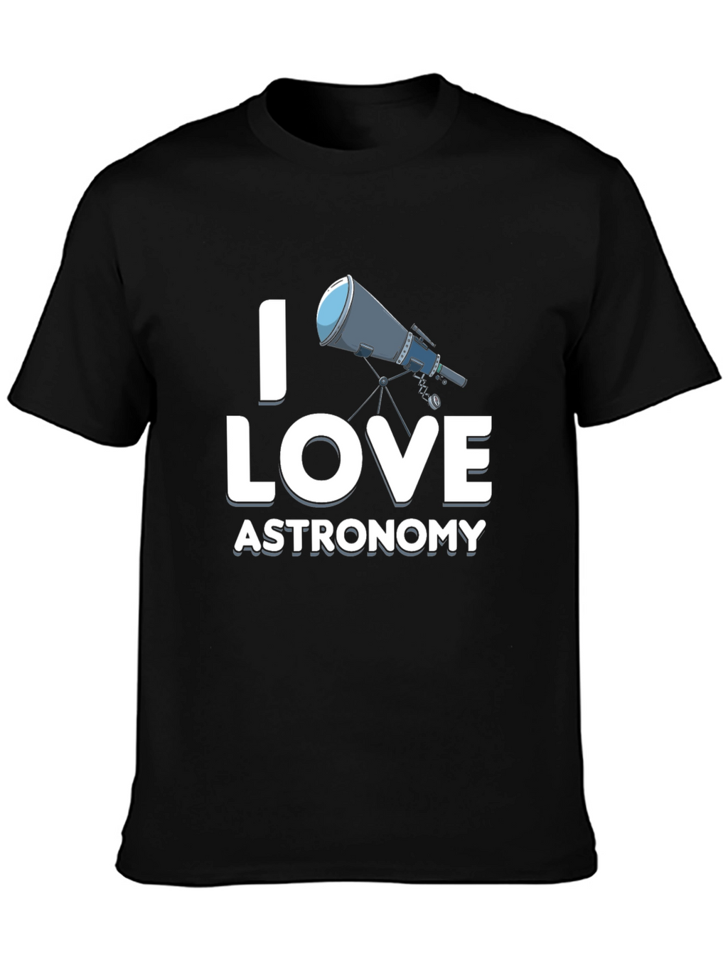 I Love Astronomy Black Graphic T-Shirt