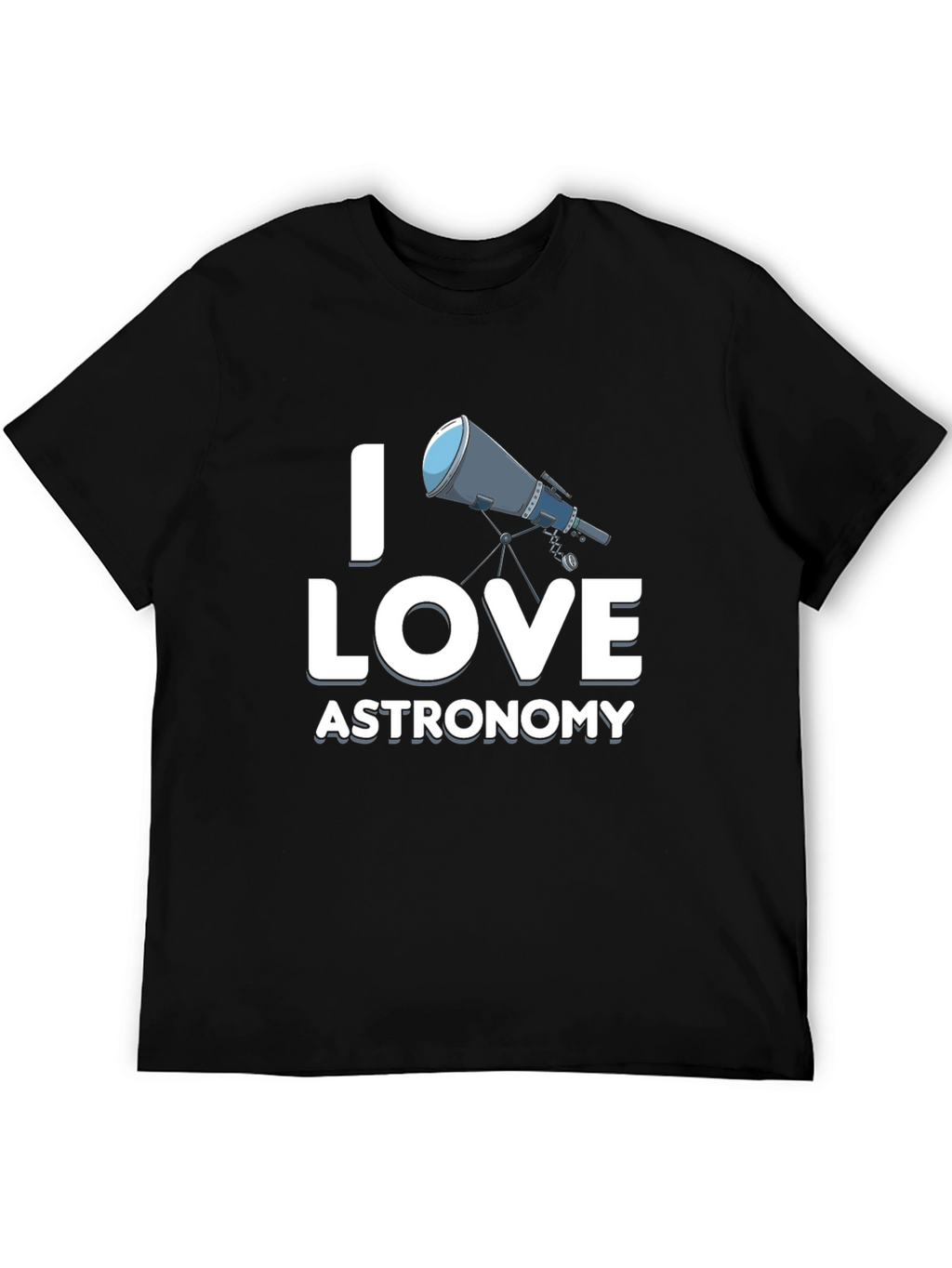 I Love Astronomy Black Graphic T-Shirt
