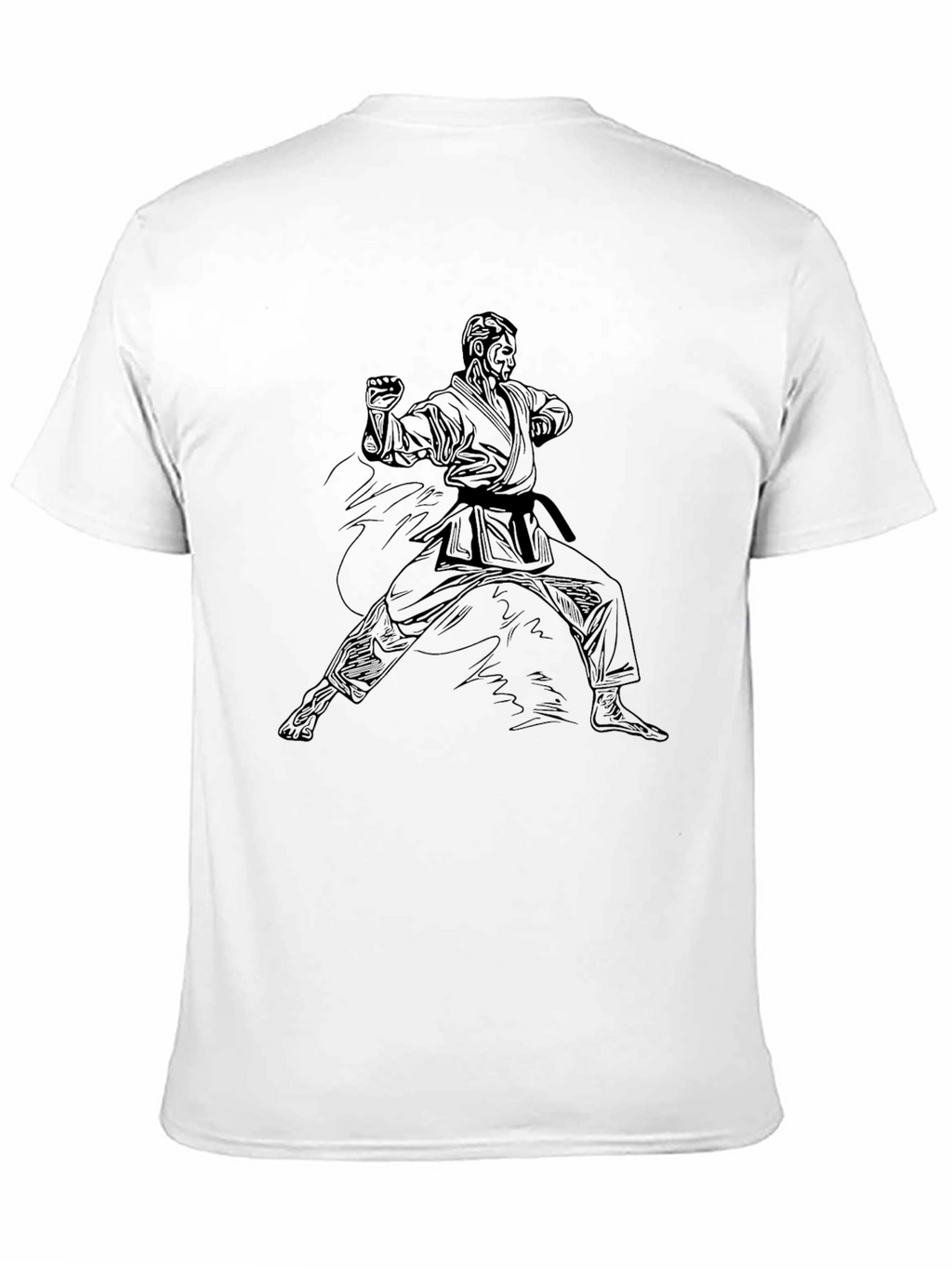 Karate Pose Graphic Black T-Shirt