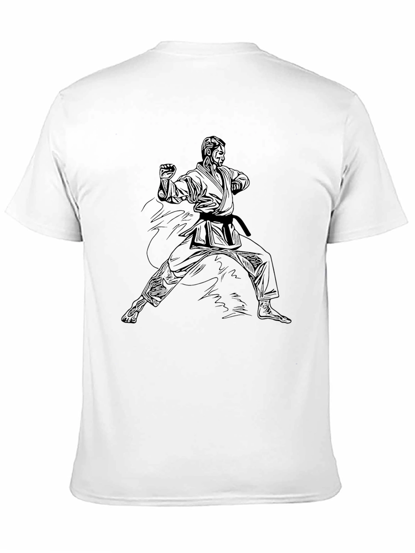 Karate Pose Graphic Black T-Shirt