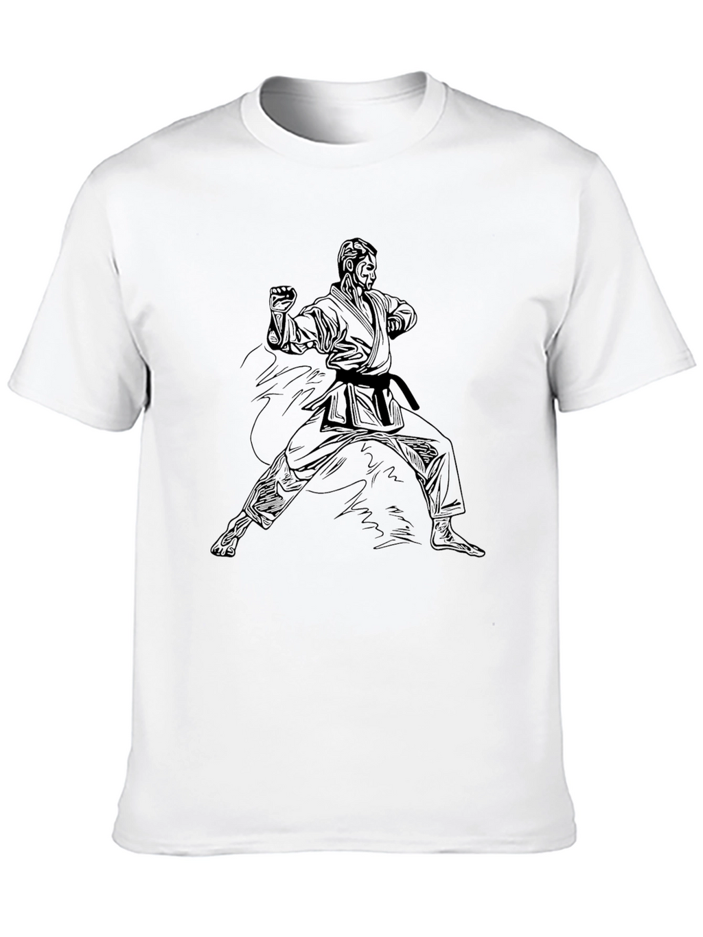 Karate Pose Graphic Black T-Shirt
