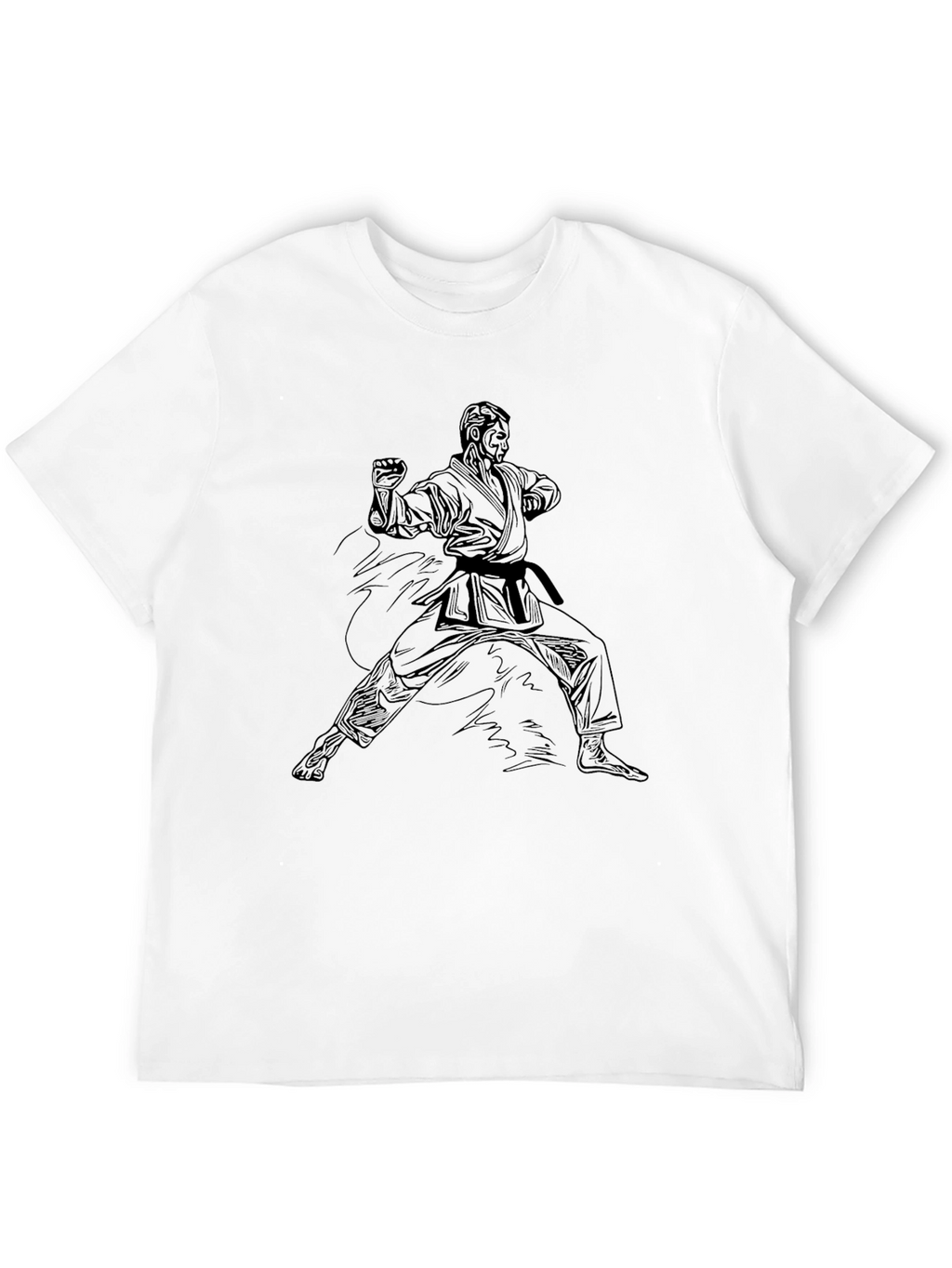 Karate Pose Graphic Black T-Shirt