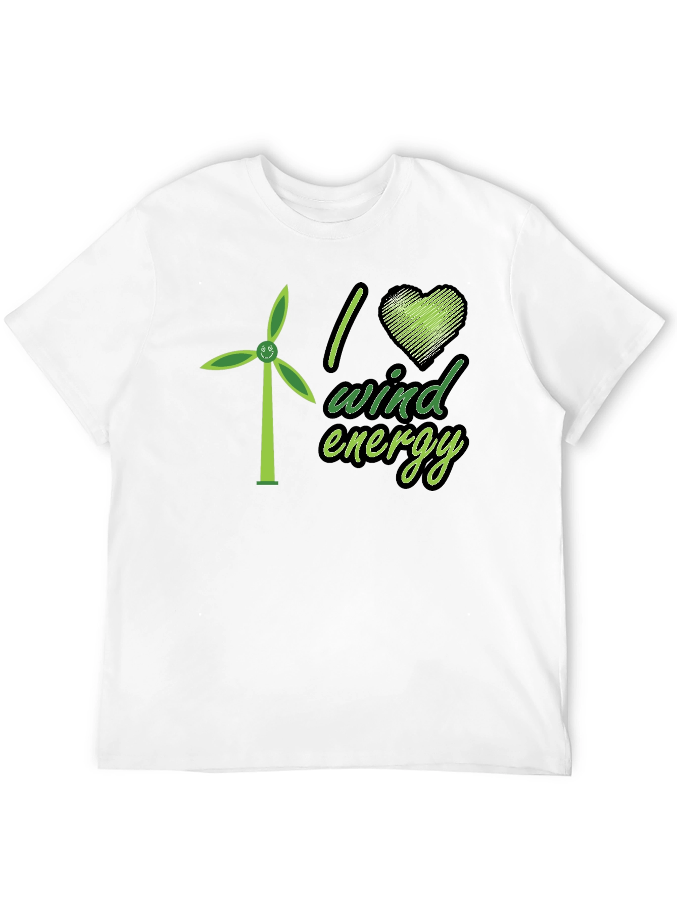 I Love Wind Energy Black T-Shirt