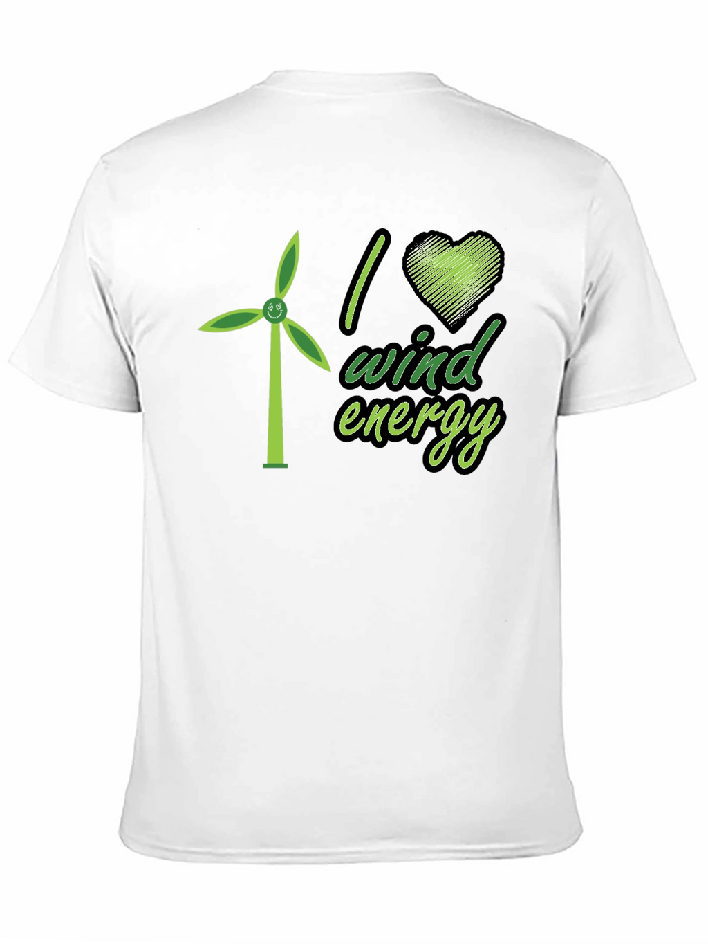 I Love Wind Energy Black T-Shirt