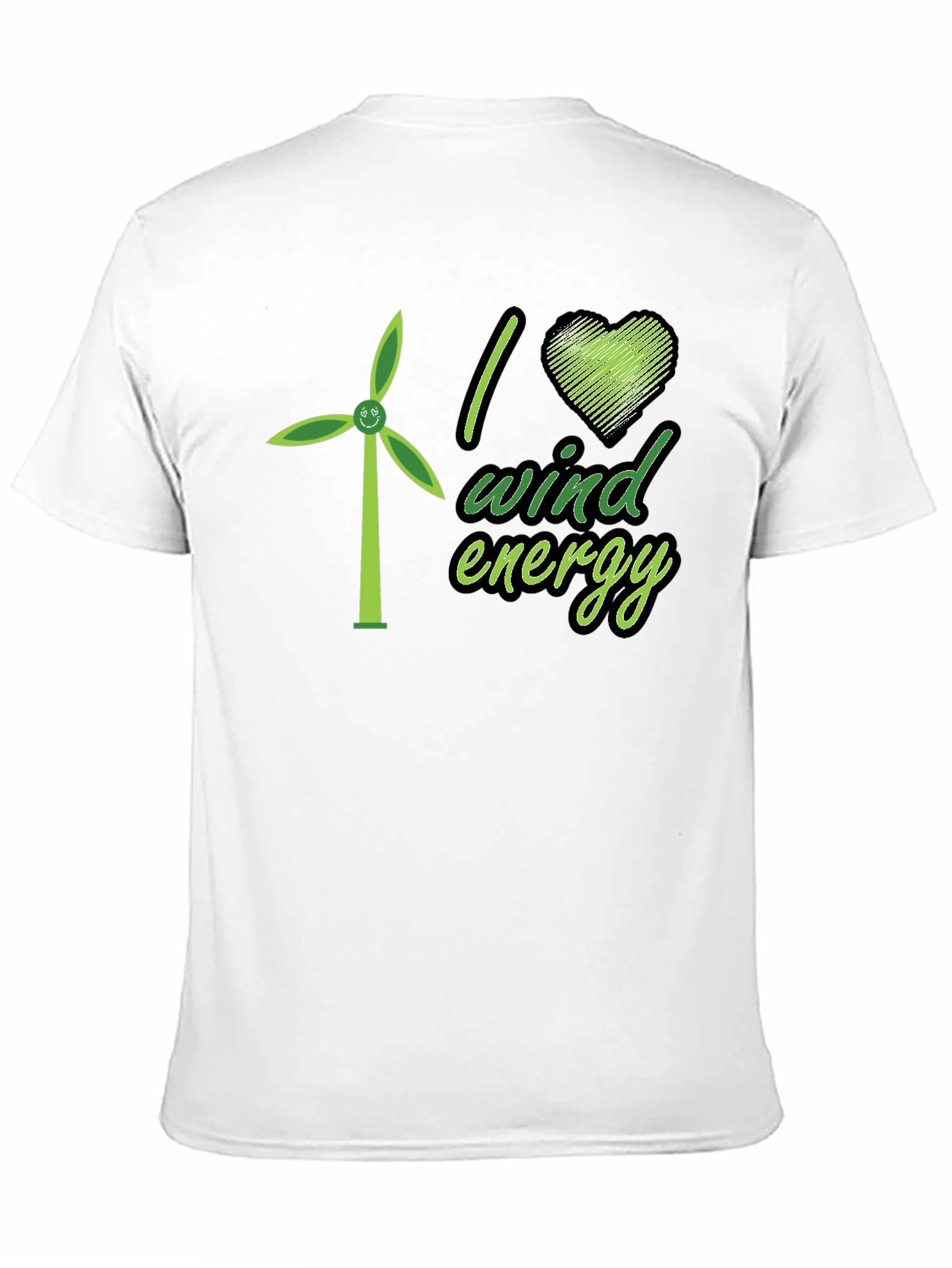 I Love Wind Energy Black T-Shirt
