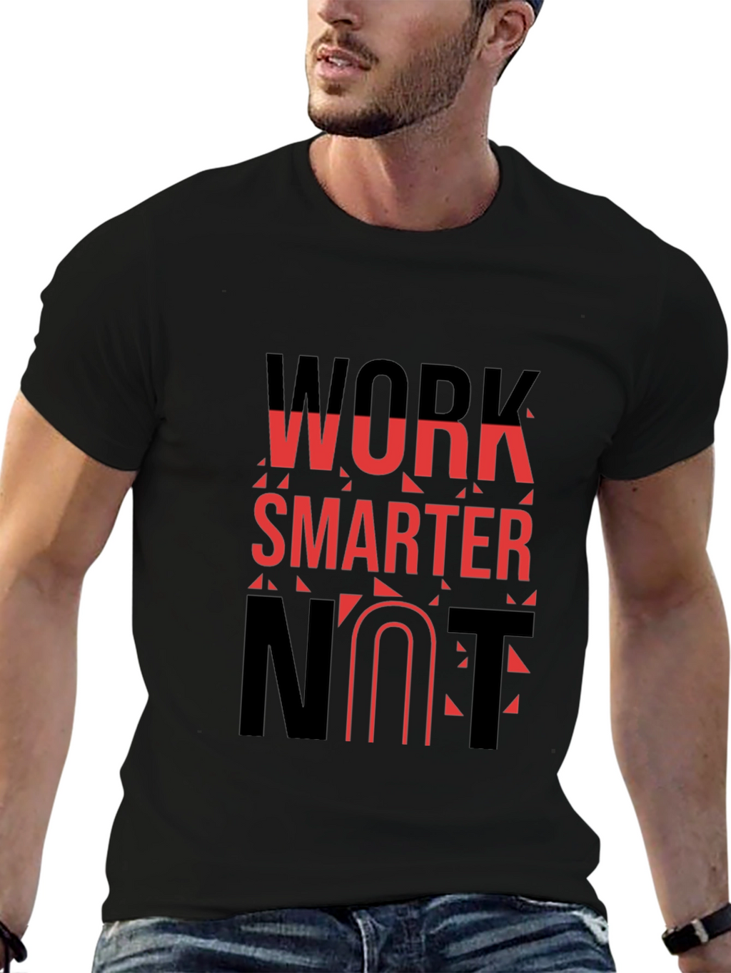 Work Smarter T-Shirt - Black Cotton Blend