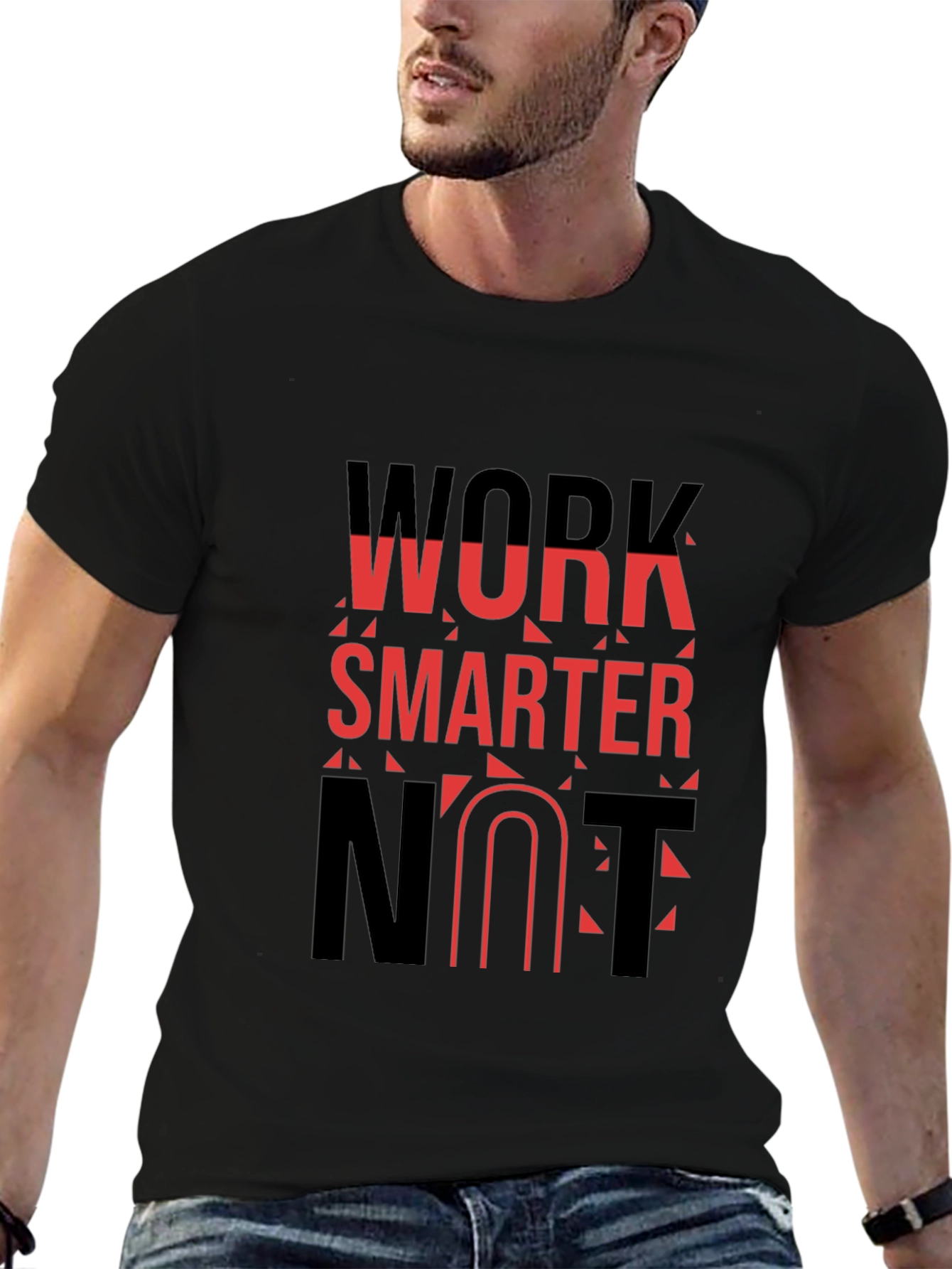 Work Smarter T-Shirt - Black Cotton Blend