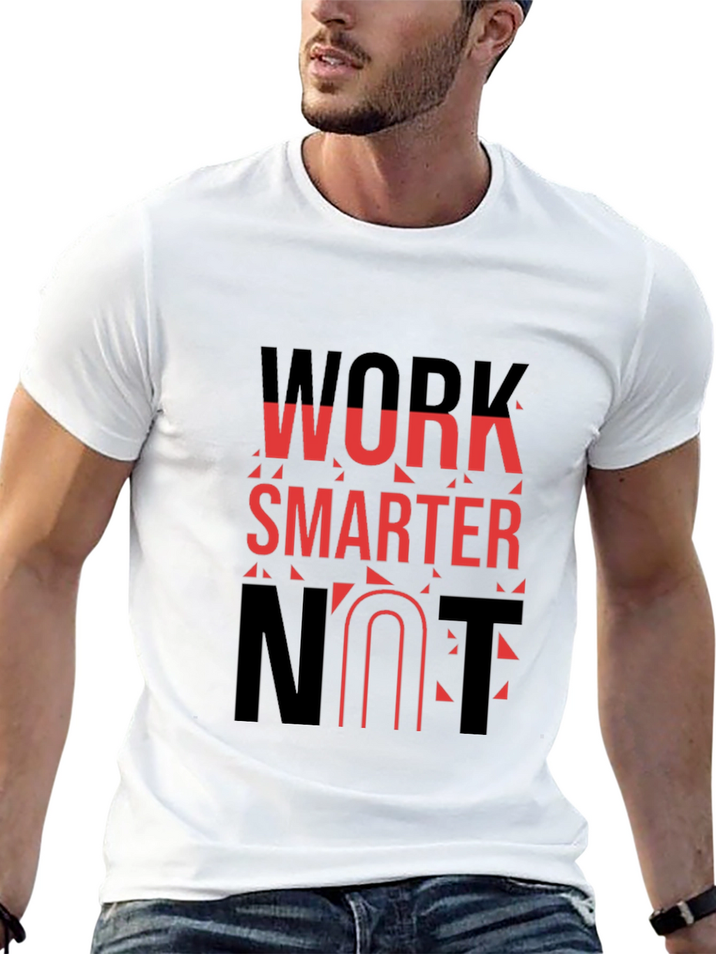 Work Smarter T-Shirt - Black Cotton Blend