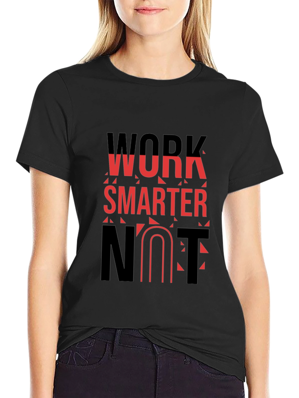Work Smarter T-Shirt - Black Cotton Blend