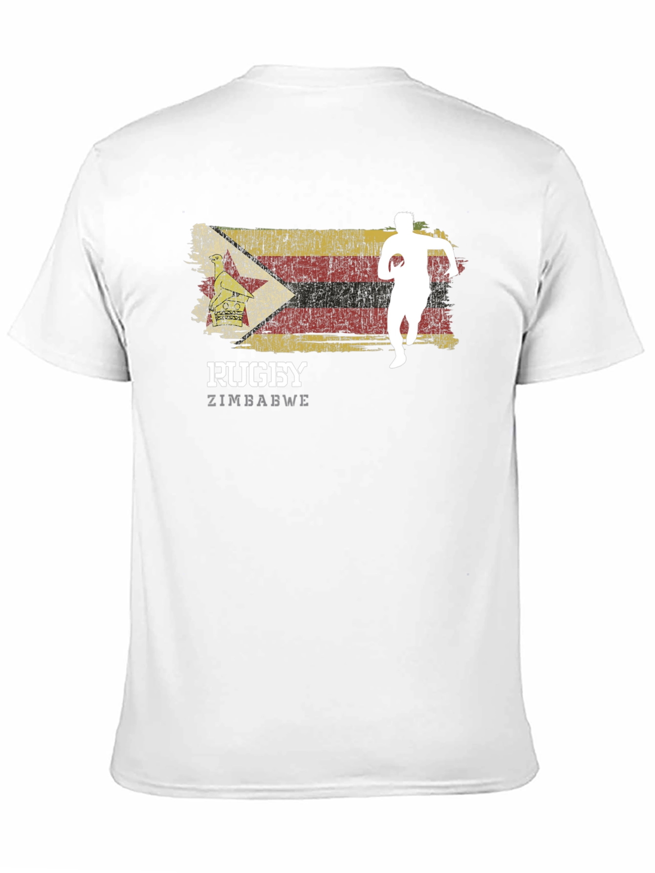 Zimbabwe Rugby T-Shirt - Distressed Flag Design
