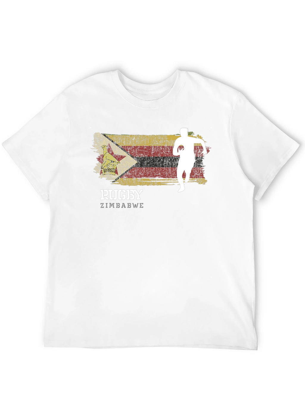 Zimbabwe Rugby T-Shirt - Distressed Flag Design