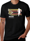 Zimbabwe Rugby T-Shirt - Distressed Flag Design