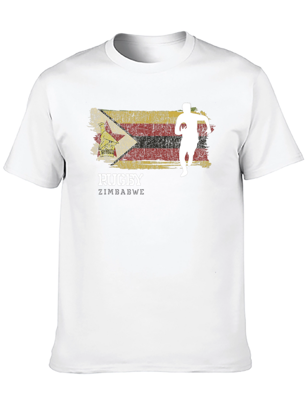 Zimbabwe Rugby T-Shirt - Distressed Flag Design