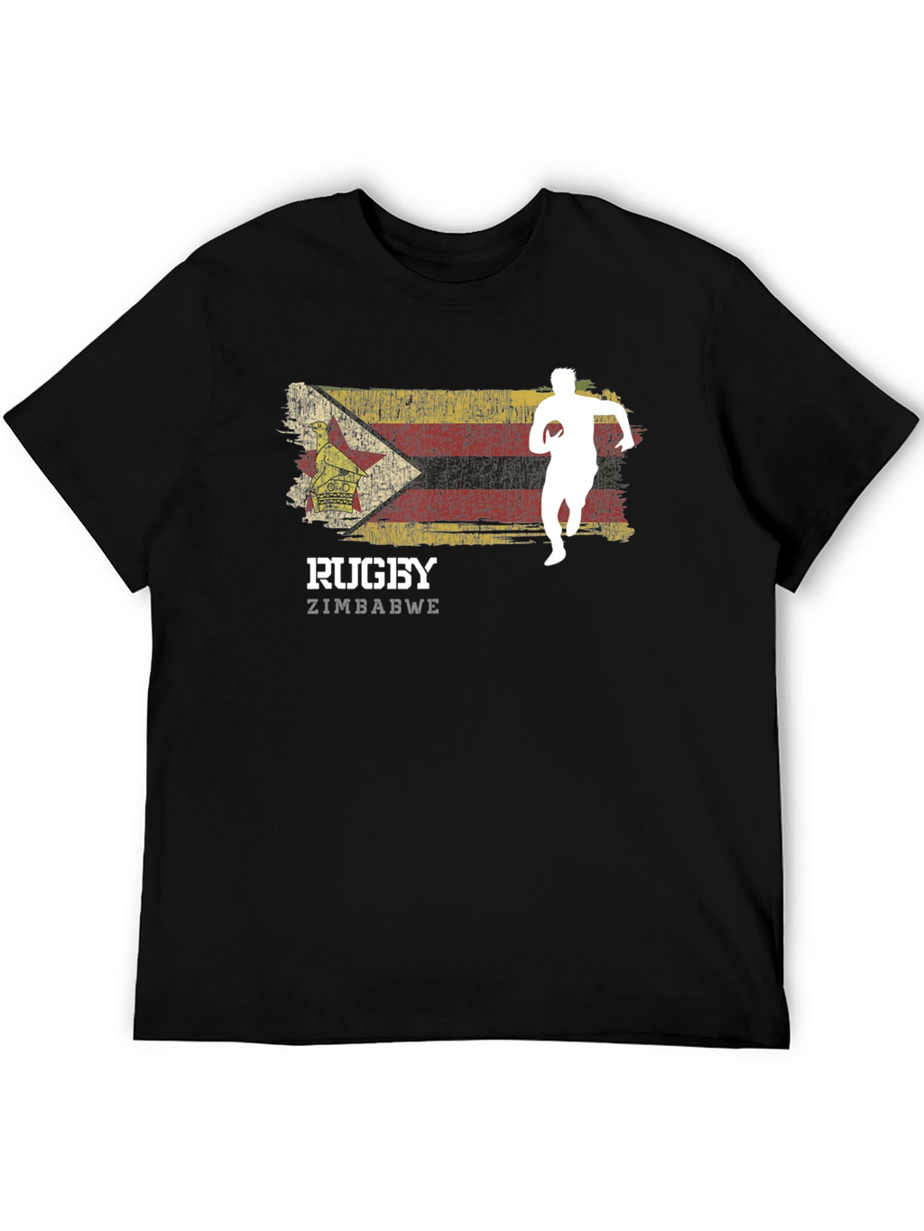 Zimbabwe Rugby T-Shirt - Distressed Flag Design