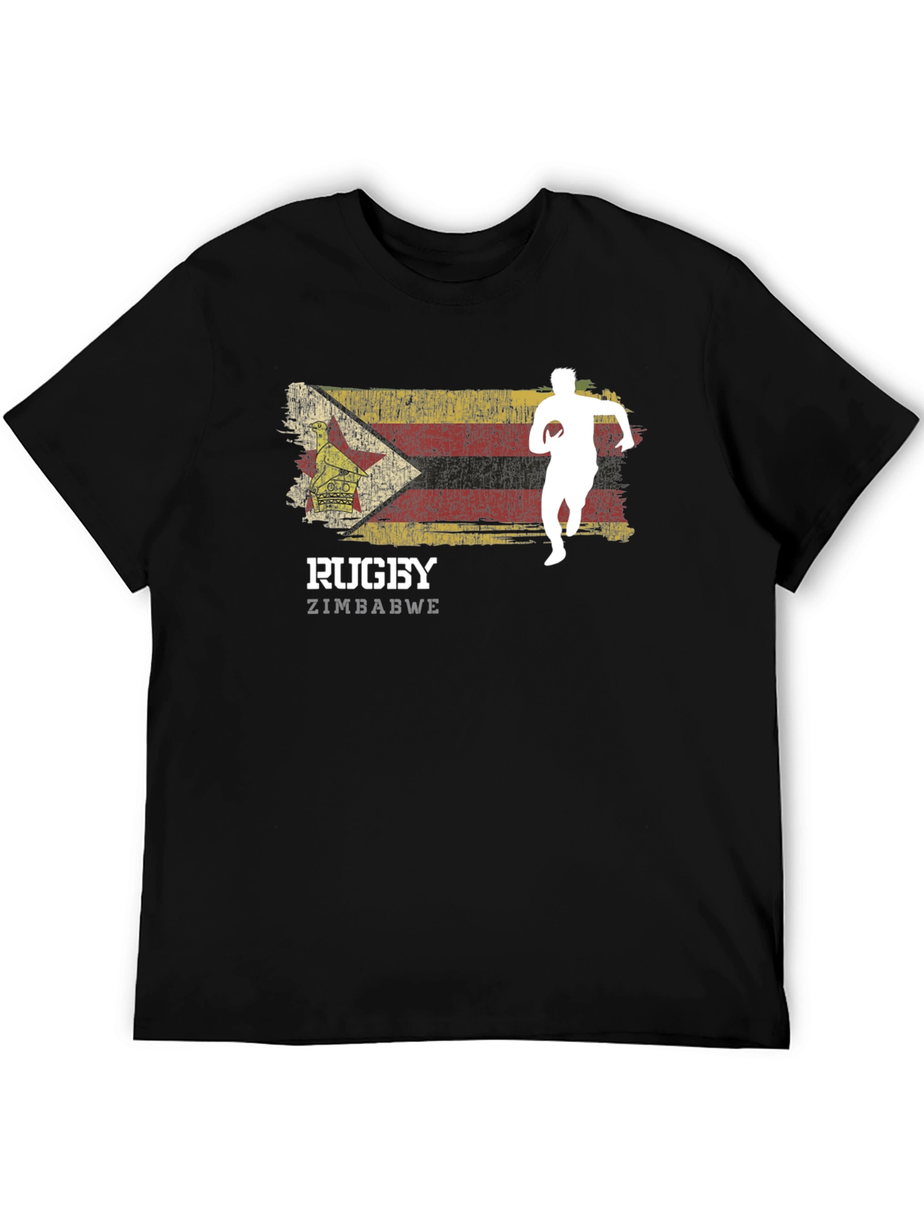 Zimbabwe Rugby T-Shirt - Distressed Flag Design