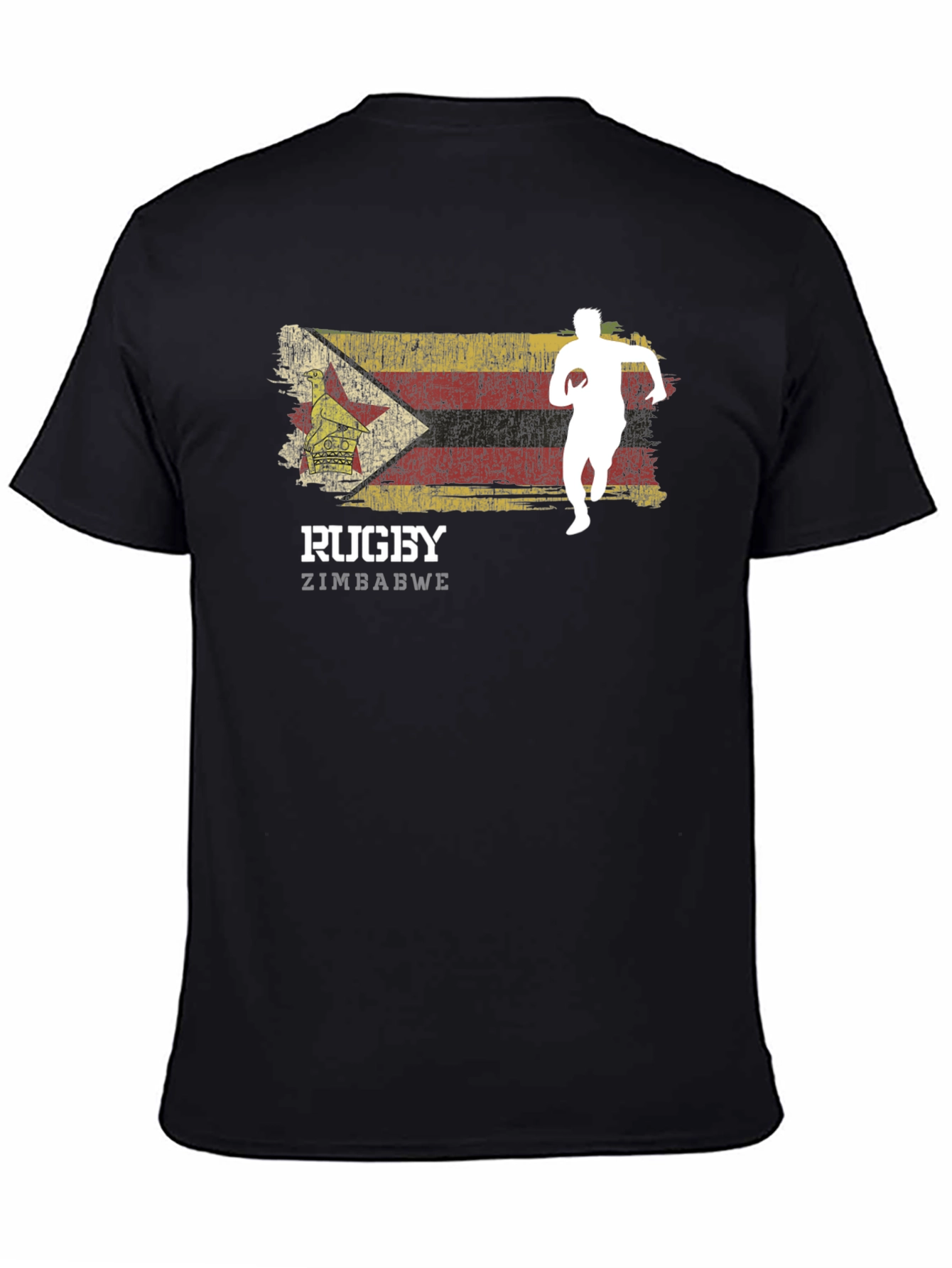 Zimbabwe Rugby T-Shirt - Distressed Flag Design