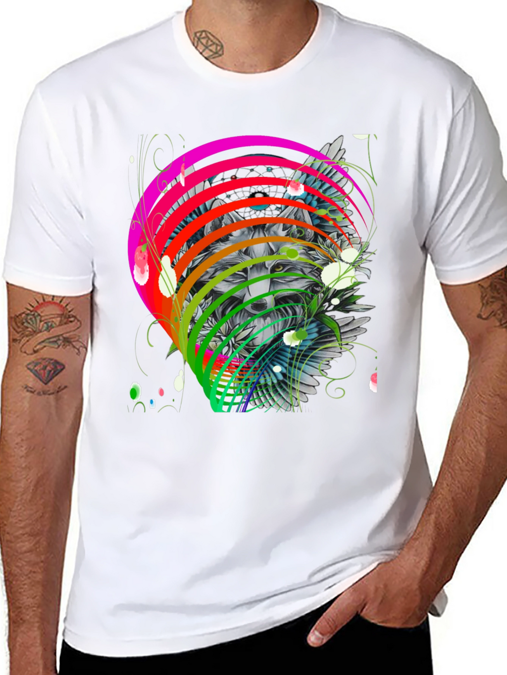 Wolf Rainbow T-Shirt - Mens Graphic Tee