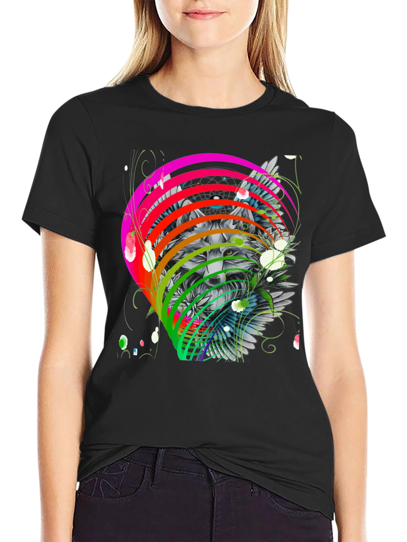 Wolf Rainbow T-Shirt - Mens Graphic Tee