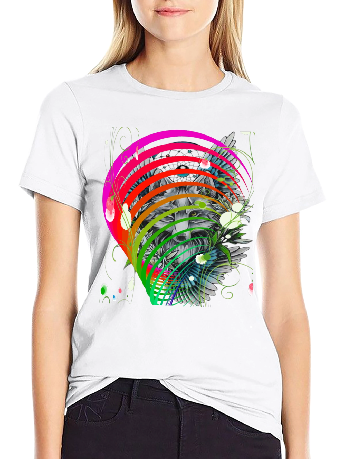 Wolf Rainbow T-Shirt - Mens Graphic Tee