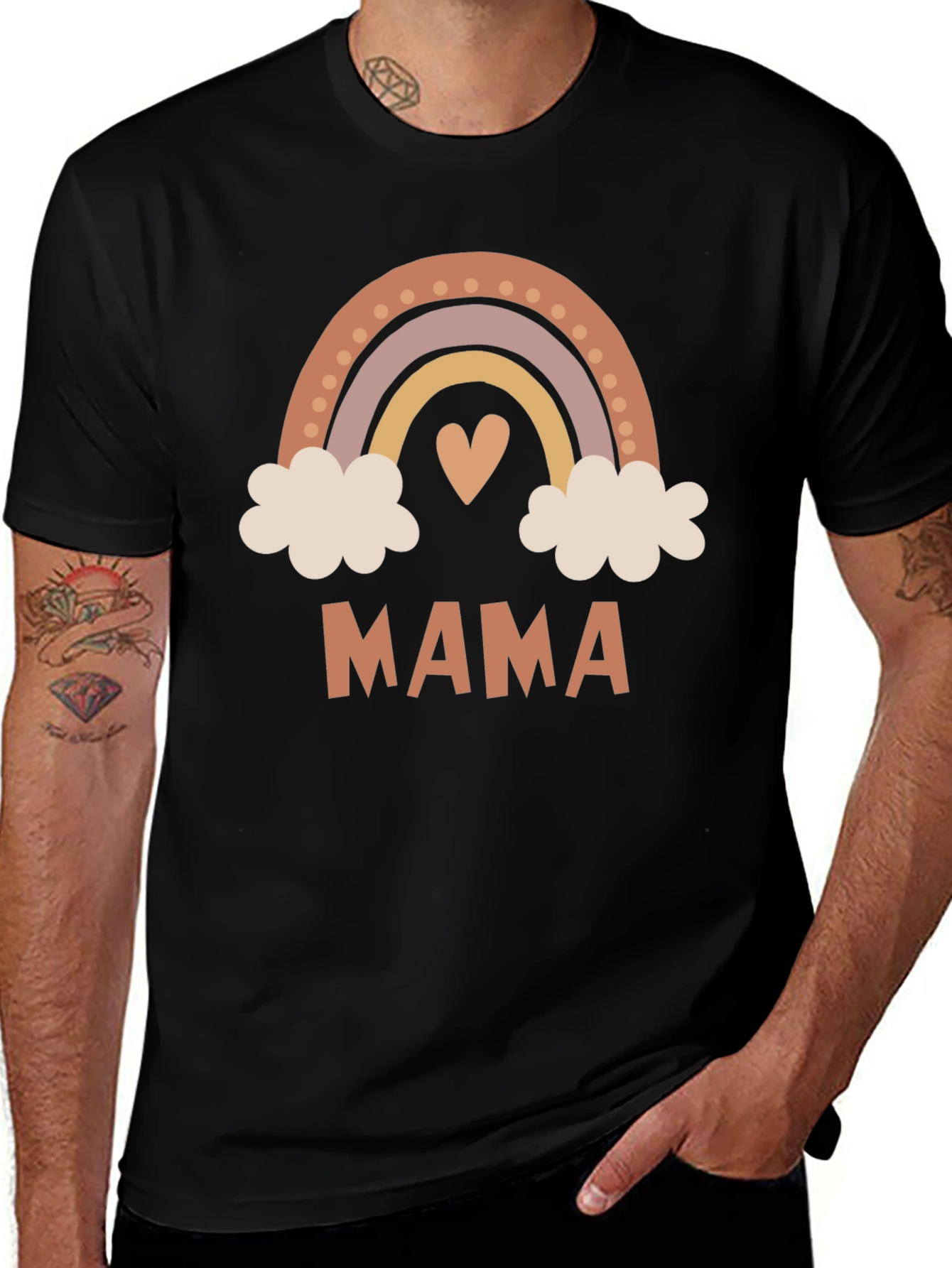 Mama Rainbow Graphic T-Shirt - Stylish Mothers Day Tee