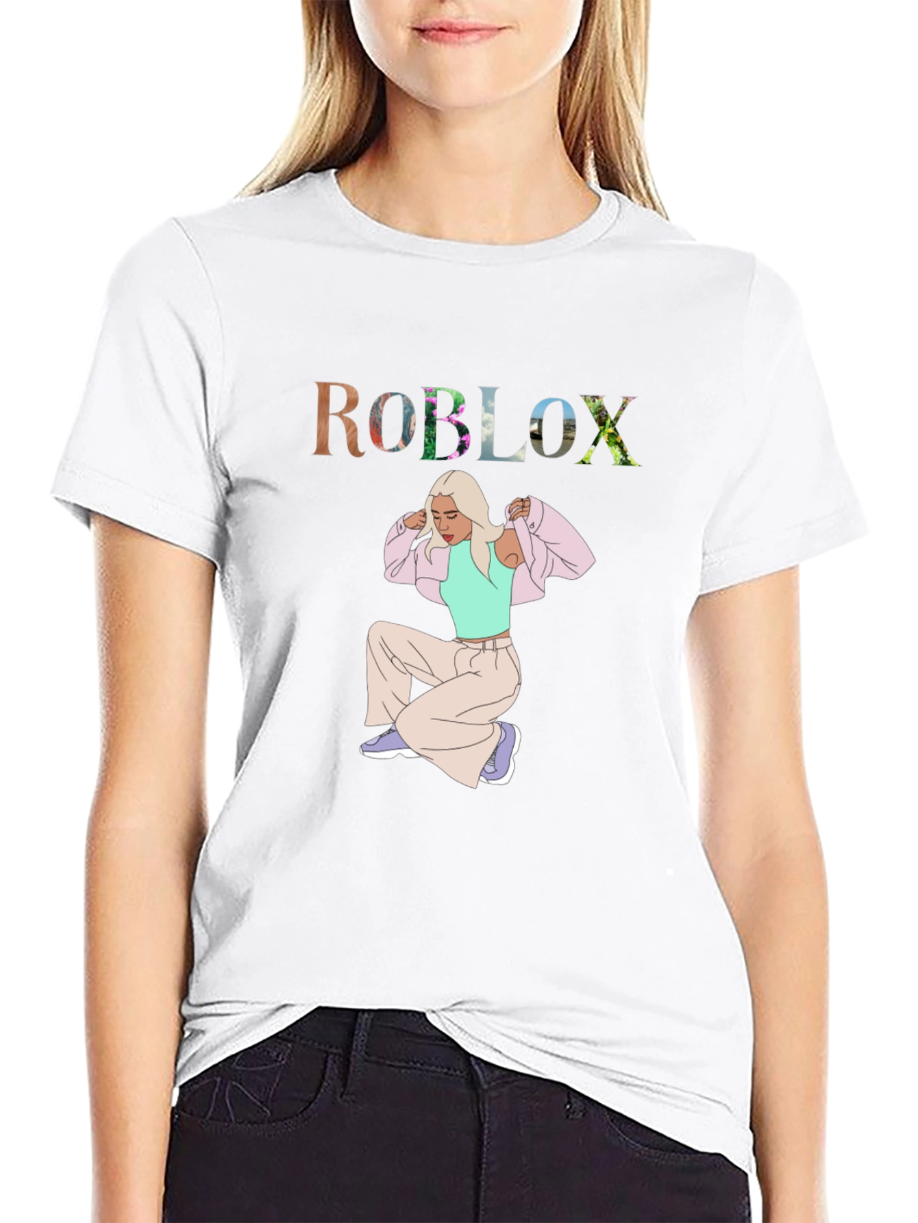 Roblox Girl Graphic Tee - Trendy Casual Wear