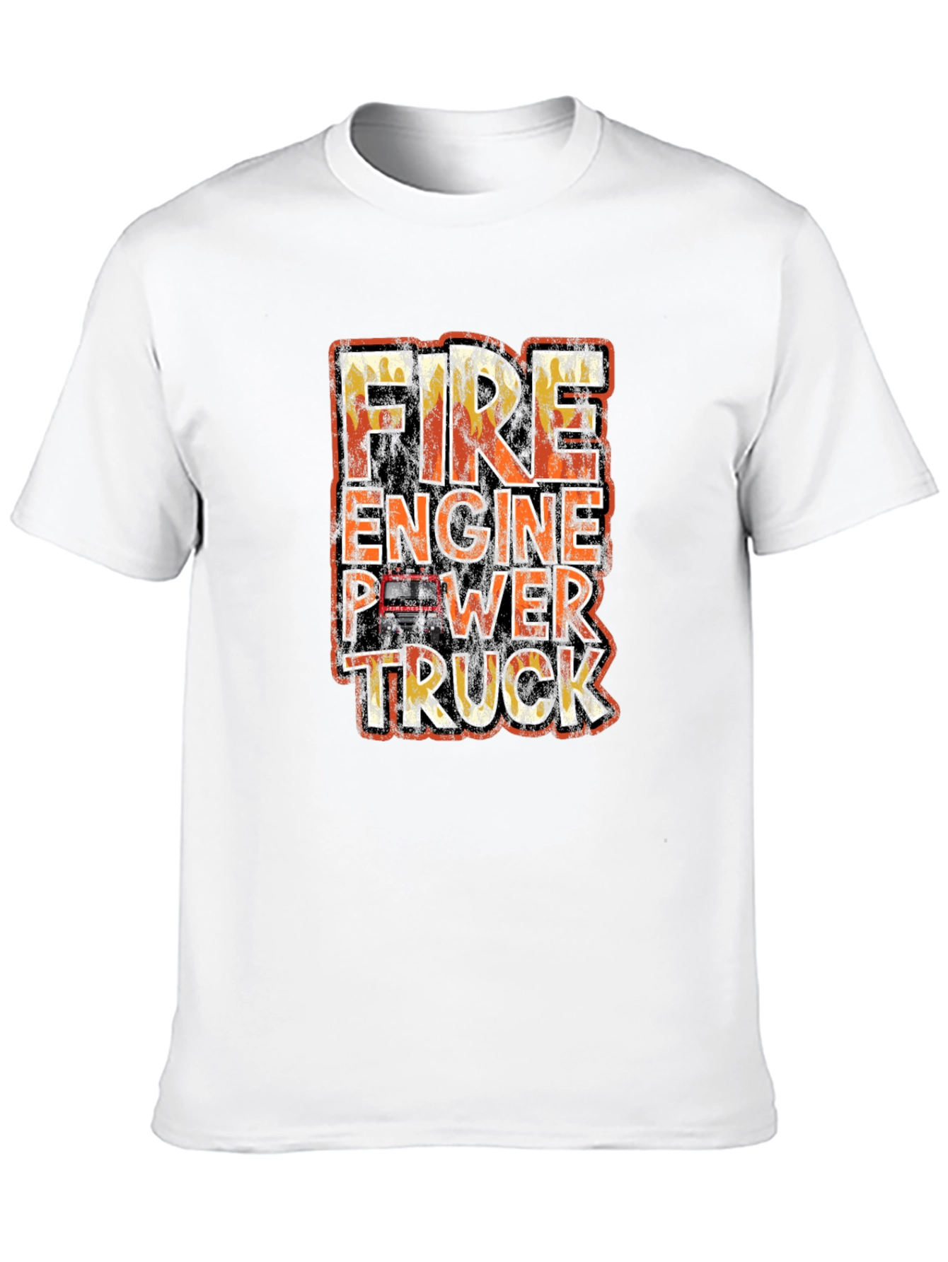 Fire Engine Power Truck Graphic T-Shirt
