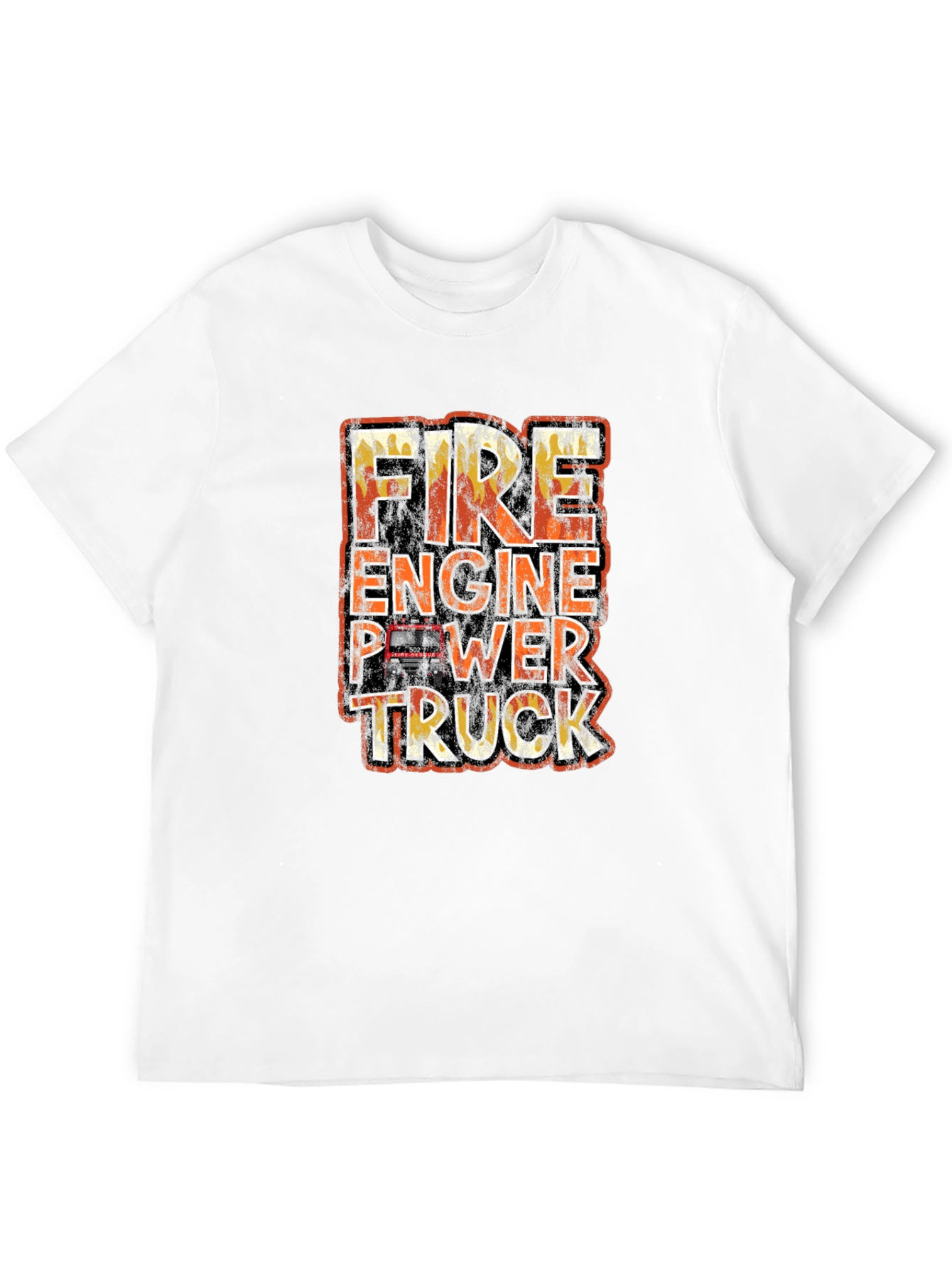 Fire Engine Power Truck Graphic T-Shirt