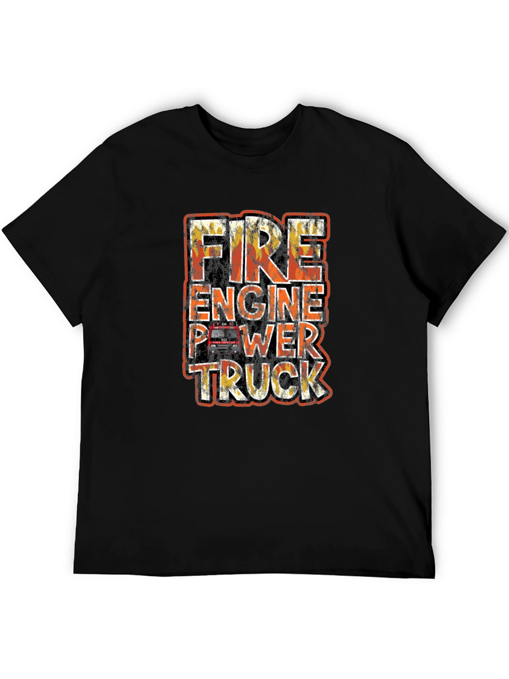 Fire Engine Power Truck Graphic T-Shirt