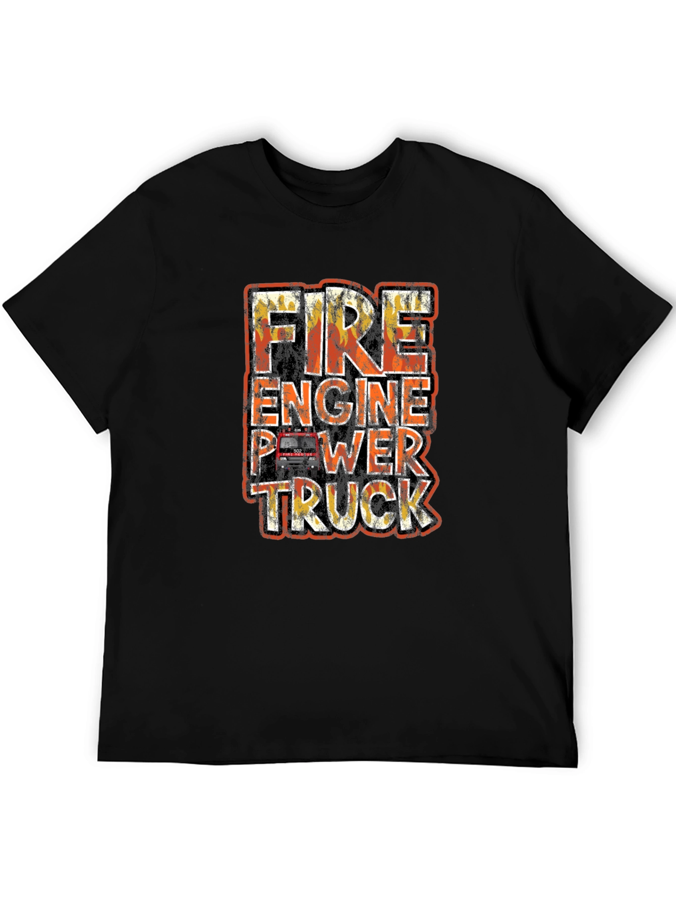 Fire Engine Power Truck Graphic T-Shirt