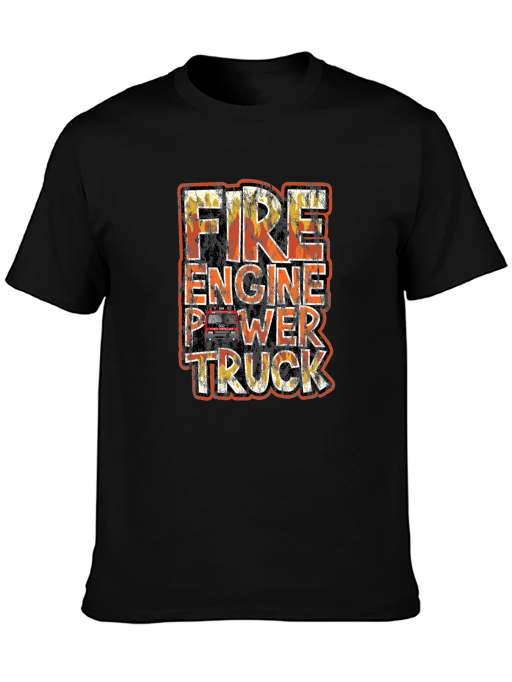 Fire Engine Power Truck Graphic T-Shirt