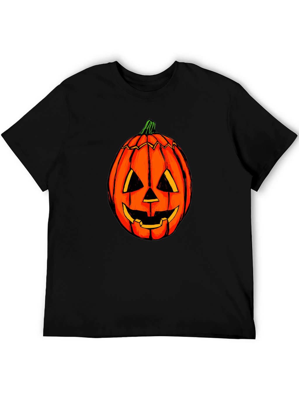 Halloween Pumpkin Graphic Tee - Black